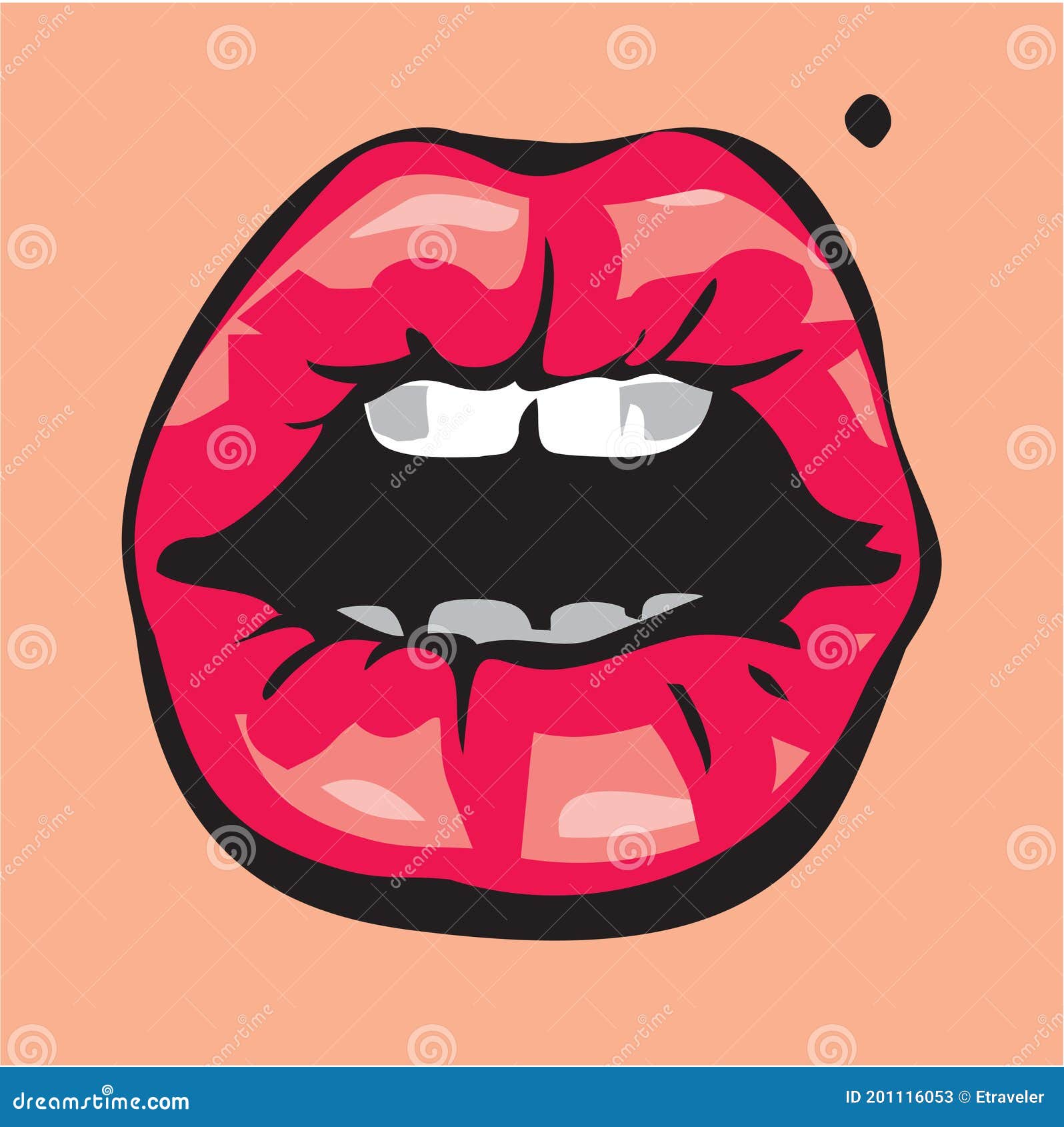 Lips. Pop Art Woman Lips. Open Mouth Stock Vector - Illustration of female,  kiss: 201116053