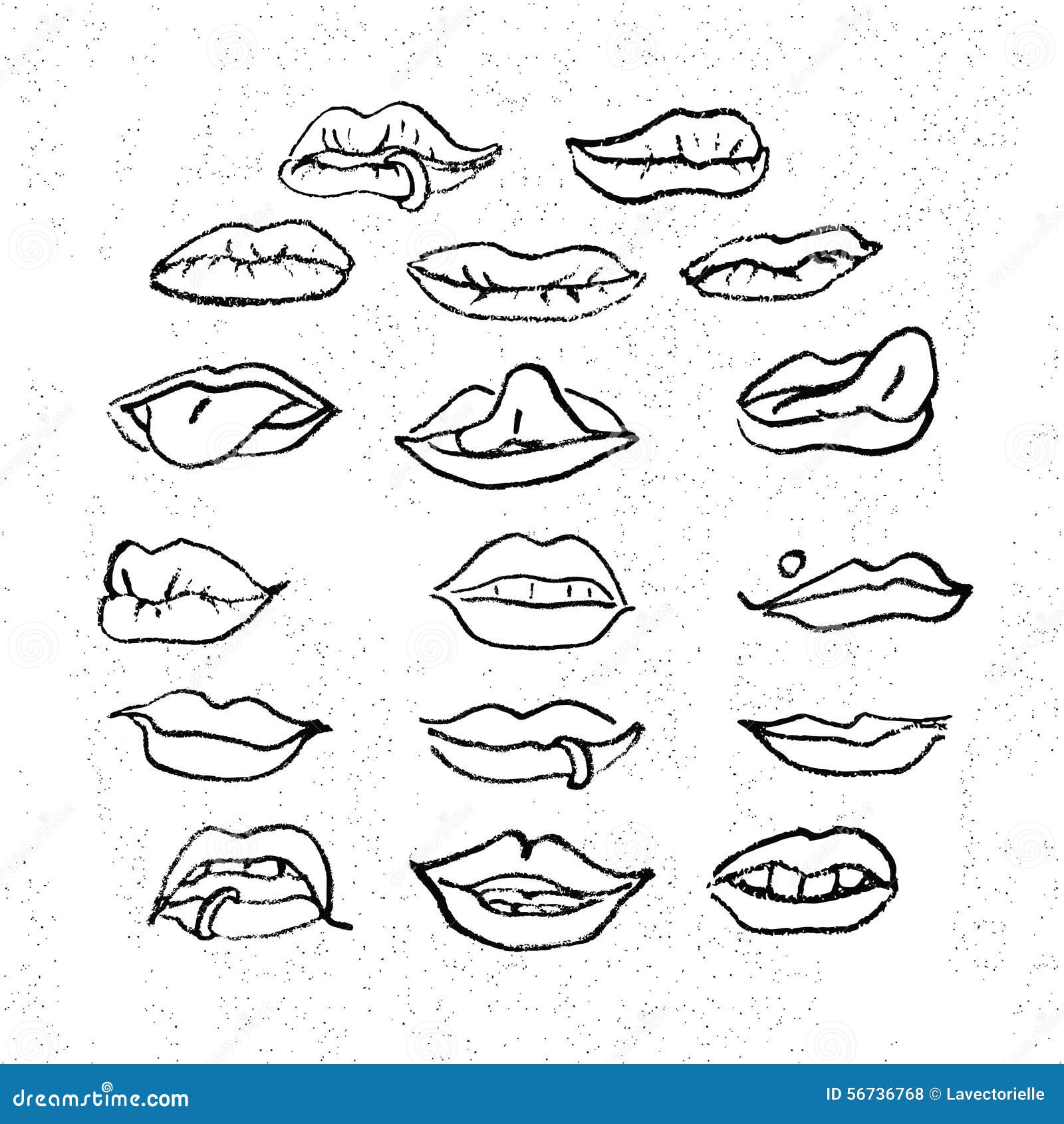 Lips Set, Stock Vector - Image: 56736768