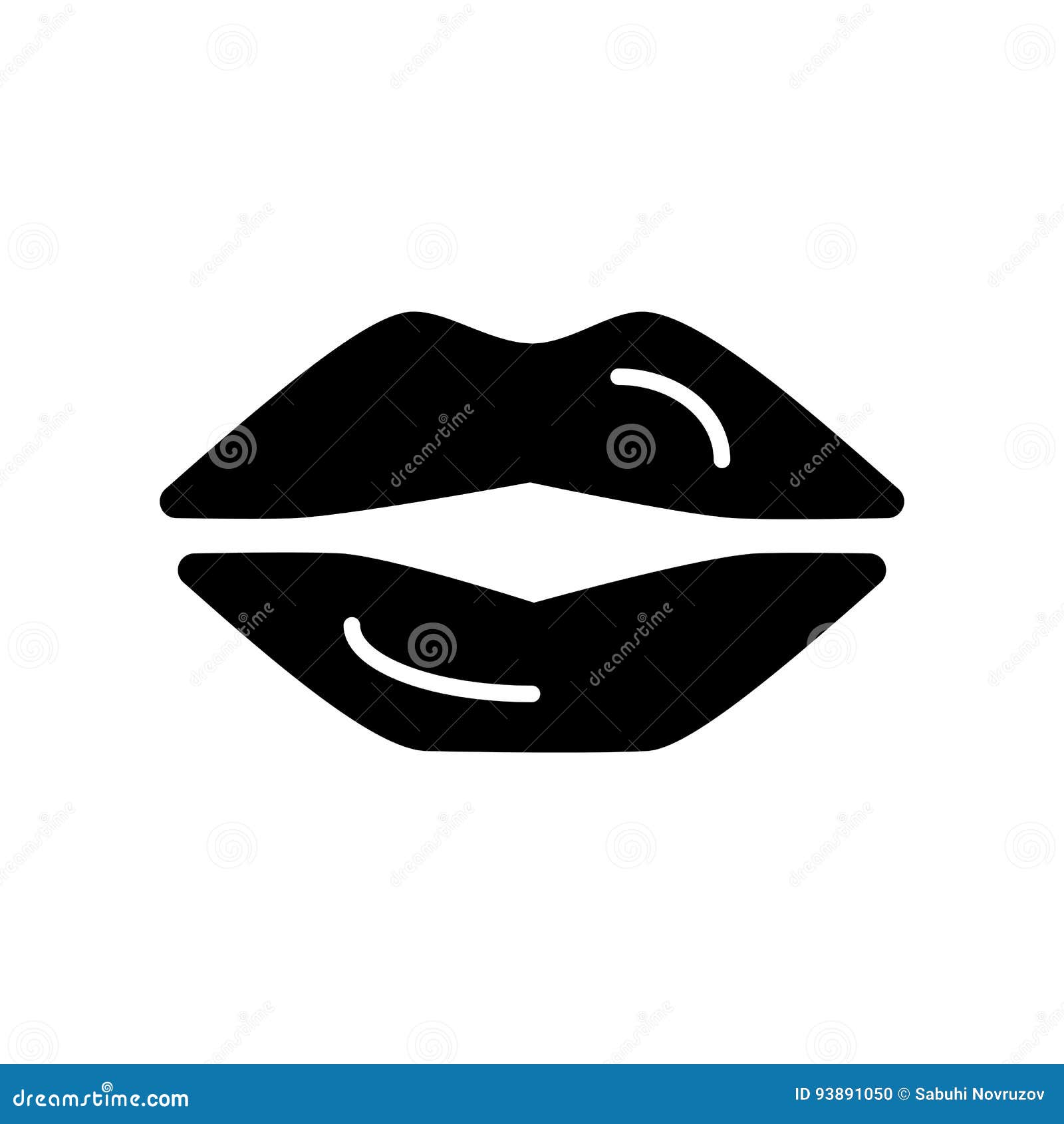 Lips Simple Vector Icon. Black and White Illustration of Lips. Solid