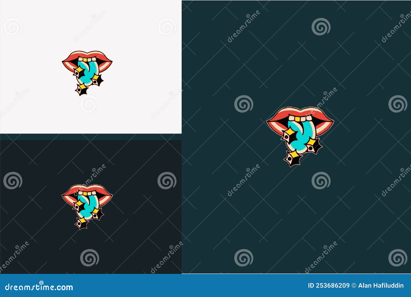 Lips Tattoo Design Vector Illustration Design Stock Vector