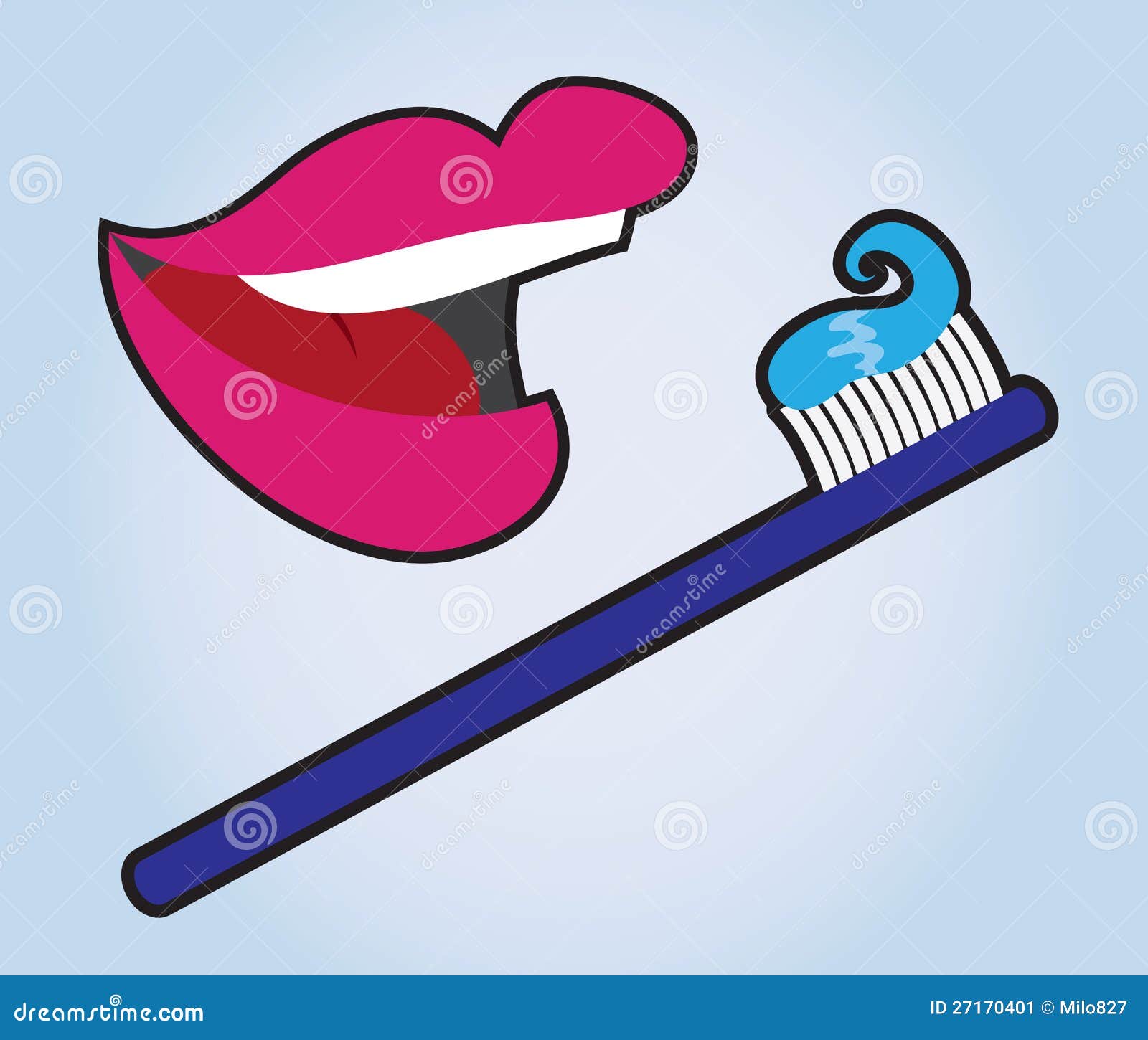 Lips Teeth Brush stock vector. Illustration of colorful 27170401