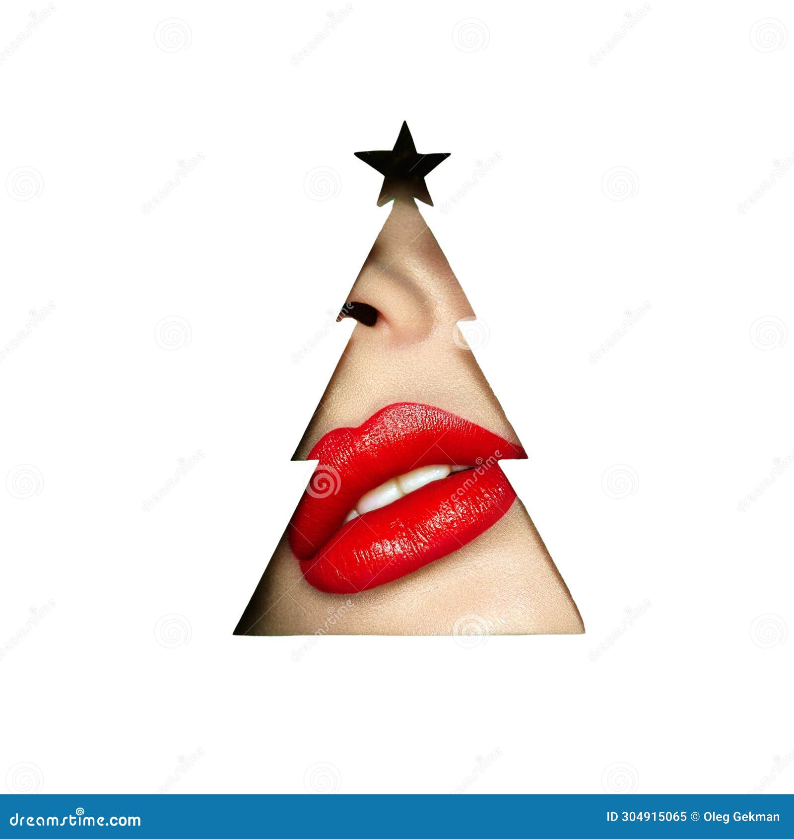 Lips of a Young Beautiful Woman with a Red Lipstick Stock Image - Image ...