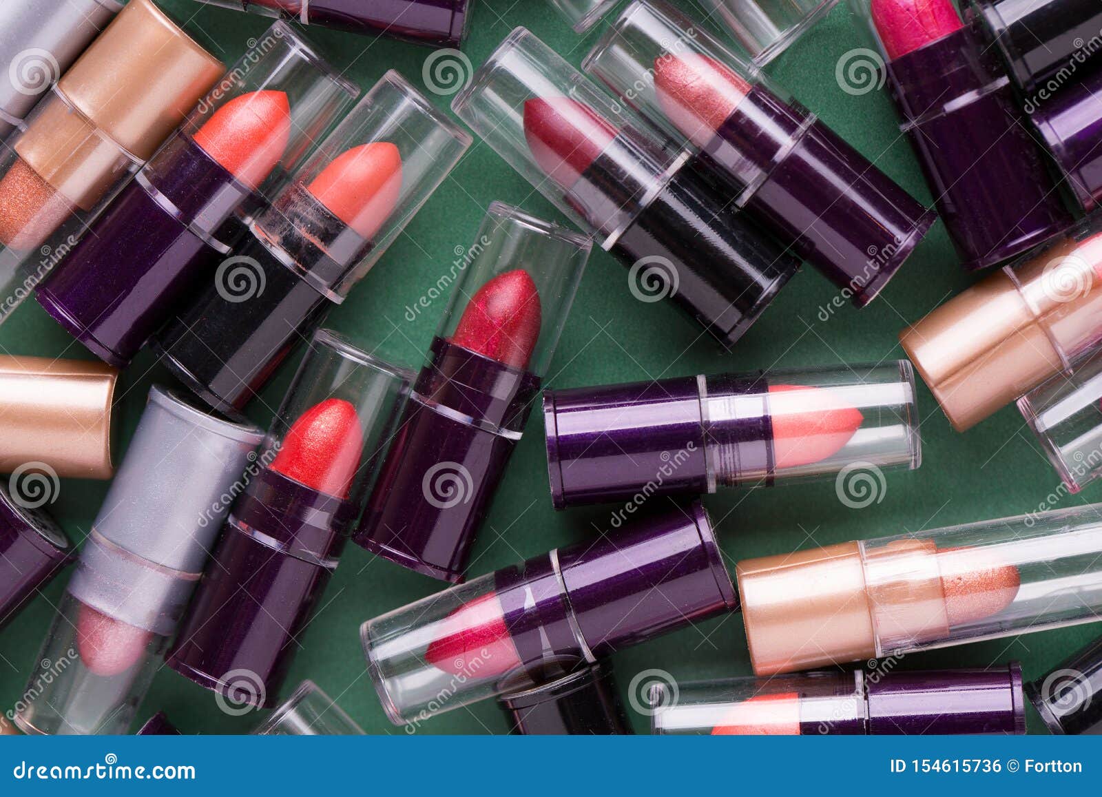 Lipstick Closeup. Many Tubes of Lipstick. Stock Photo Image of beauty
