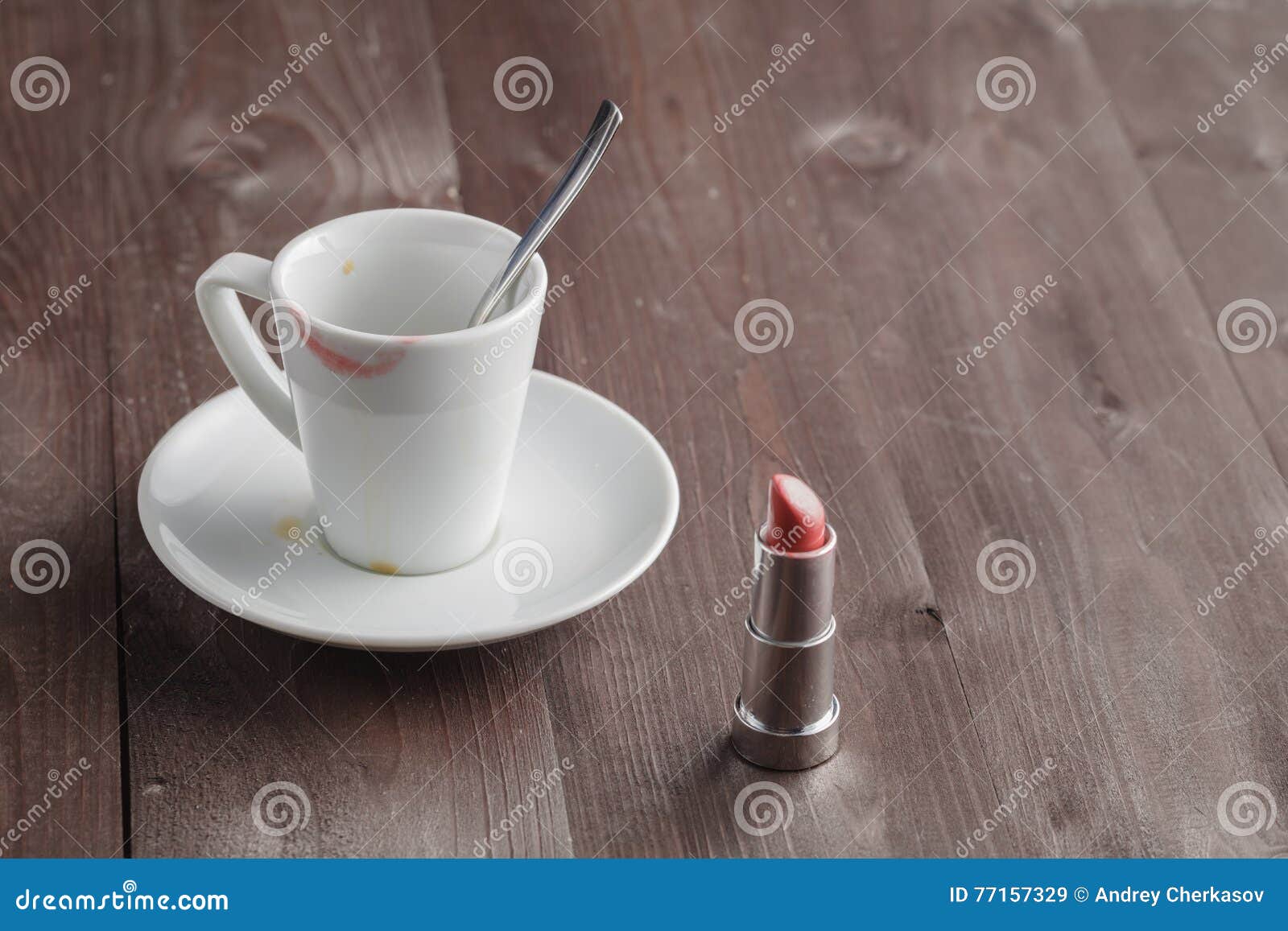 Lipstick on coffee cup stock image. Image of traces, rustic 77157329