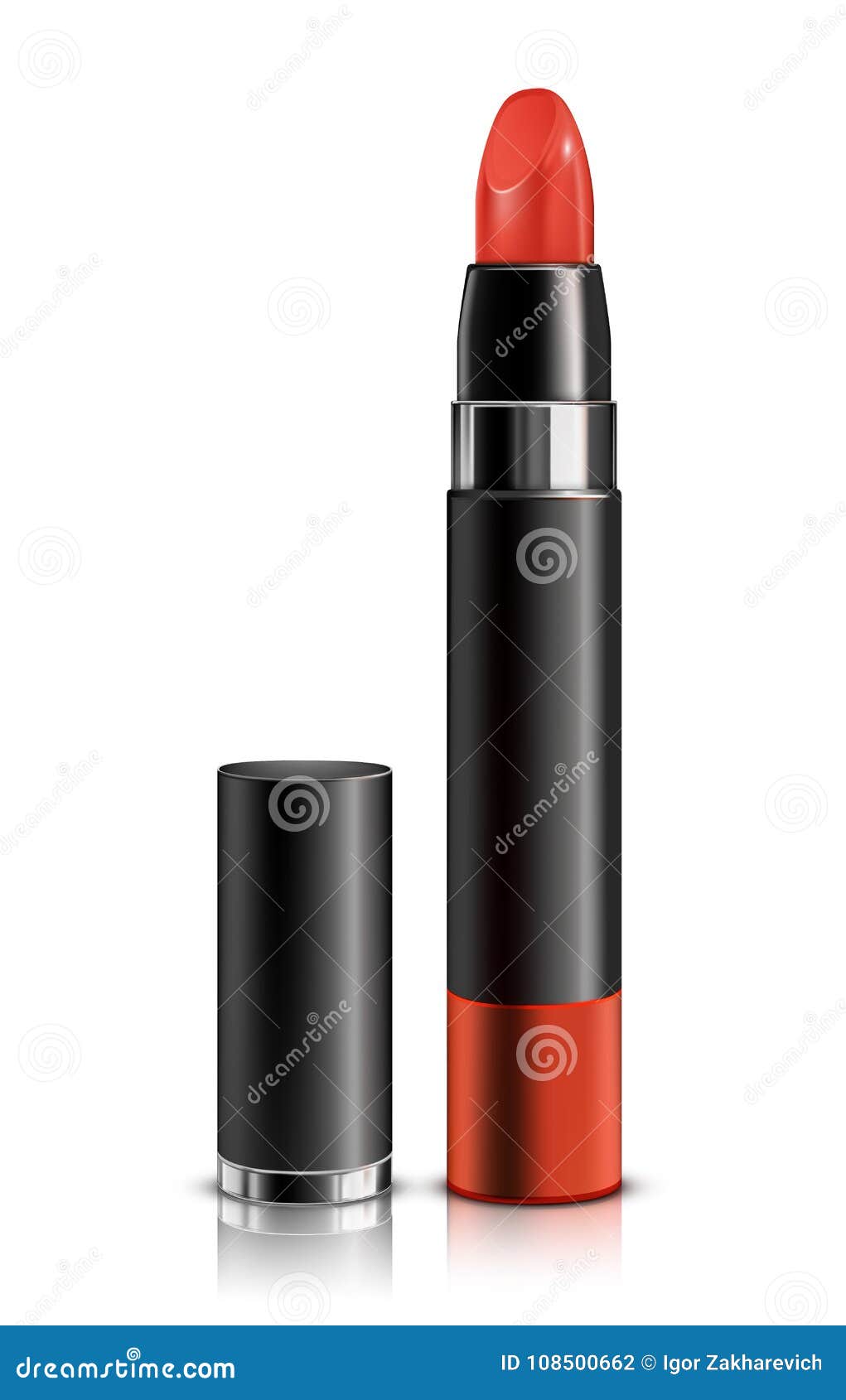 Download Lipstick Cosmetics In Package Design Mockup Realistic Style Isolated Stock Illustration ...