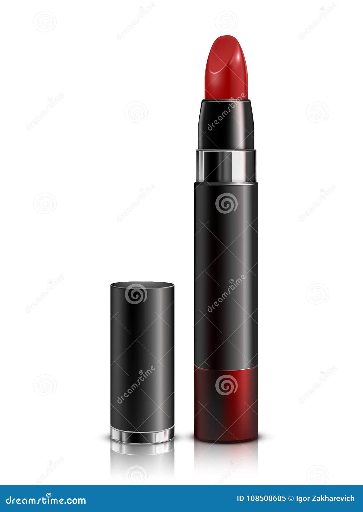 Download Lipstick Cosmetics In Package Design Mockup Realistic Style Isolated On White Stock Illustration ...