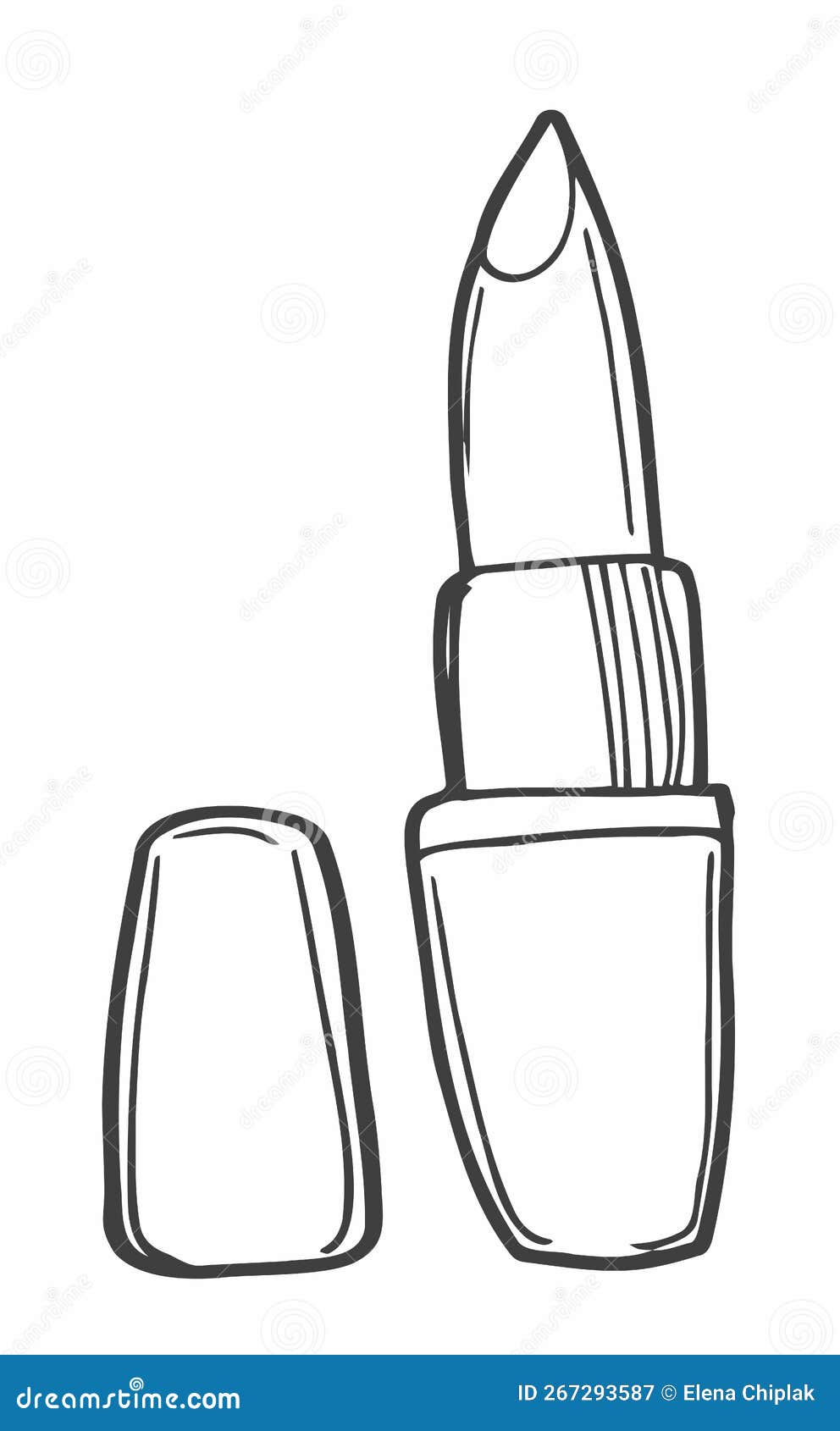 Lipstick Doodle Icon Vector Drawing Sketch Stock Vector Illustration