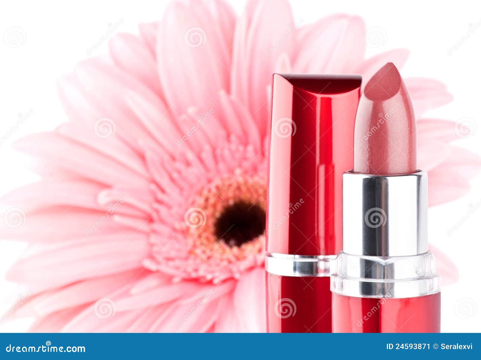 Lipstick with flower stock image. Image of open, shiny 24593871
