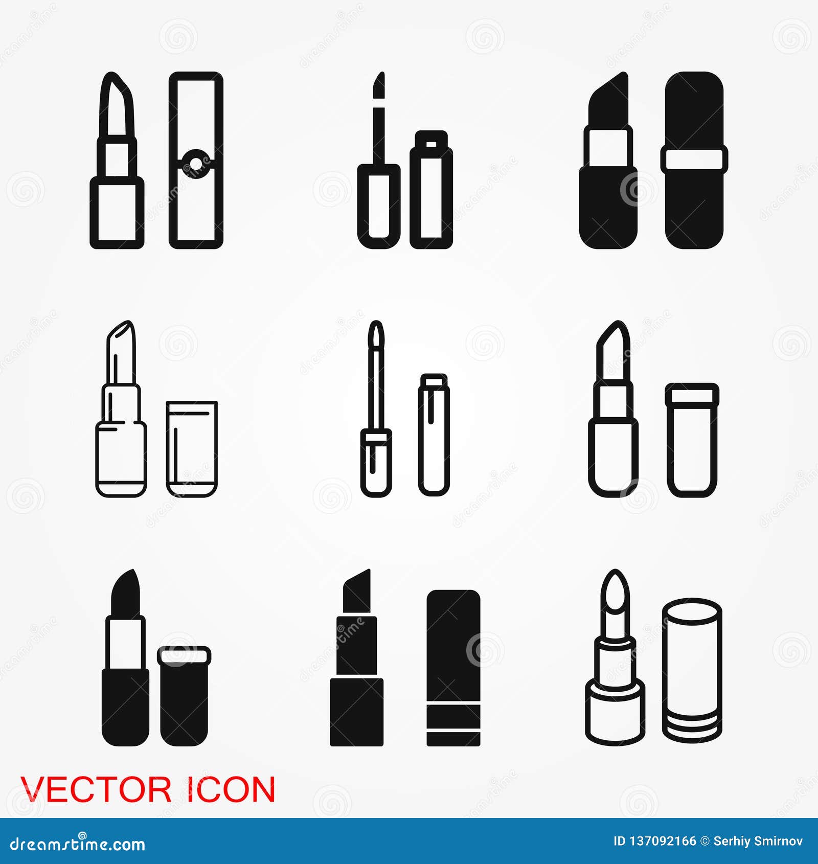 Lipstick Icon, Flat Logo of Lipstick, Vector Sign Symbol for Design