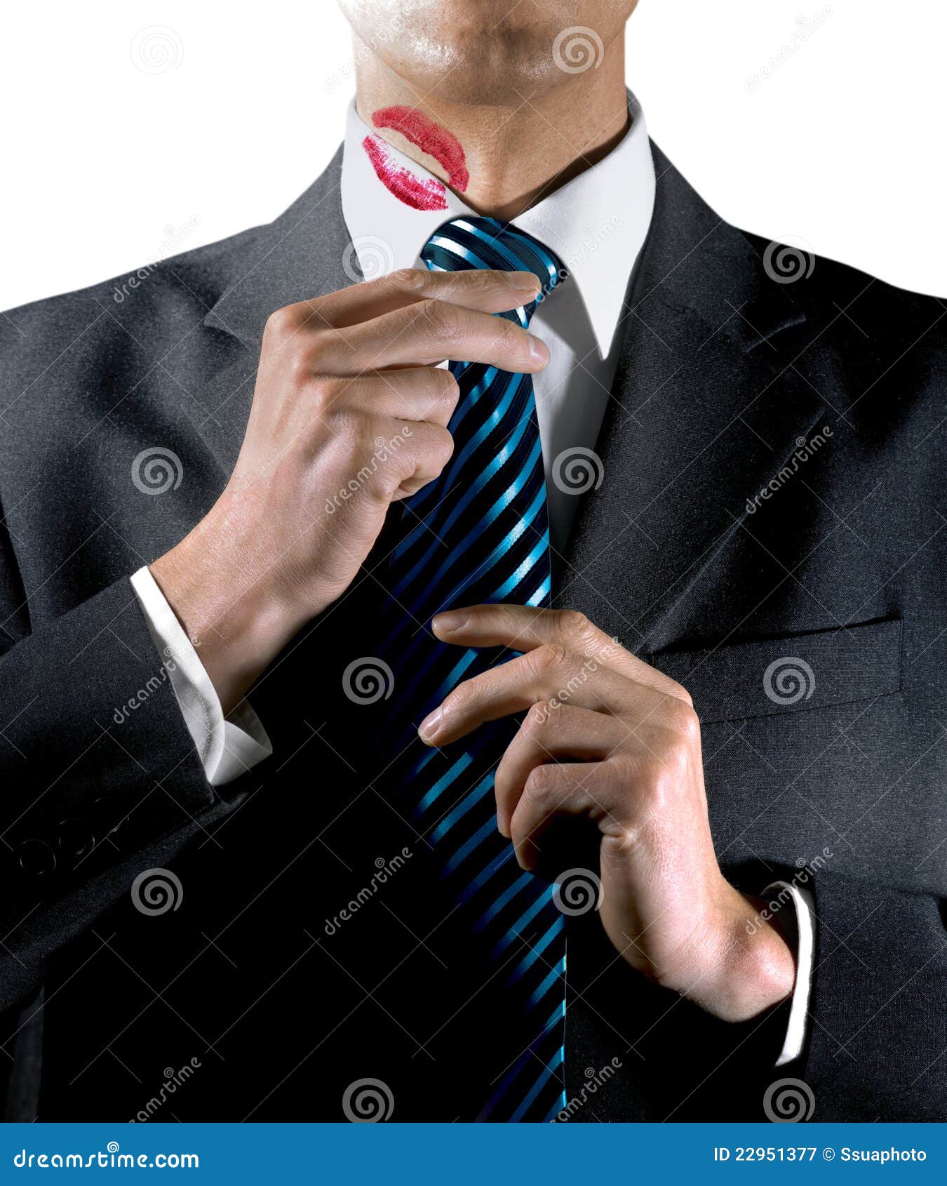 Lipstick kiss on collar stock image. Image of minion 22951377