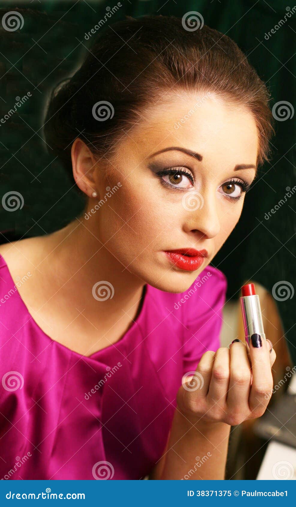 Lipstick lady stock image. Image of woman, eyes, party 38371375