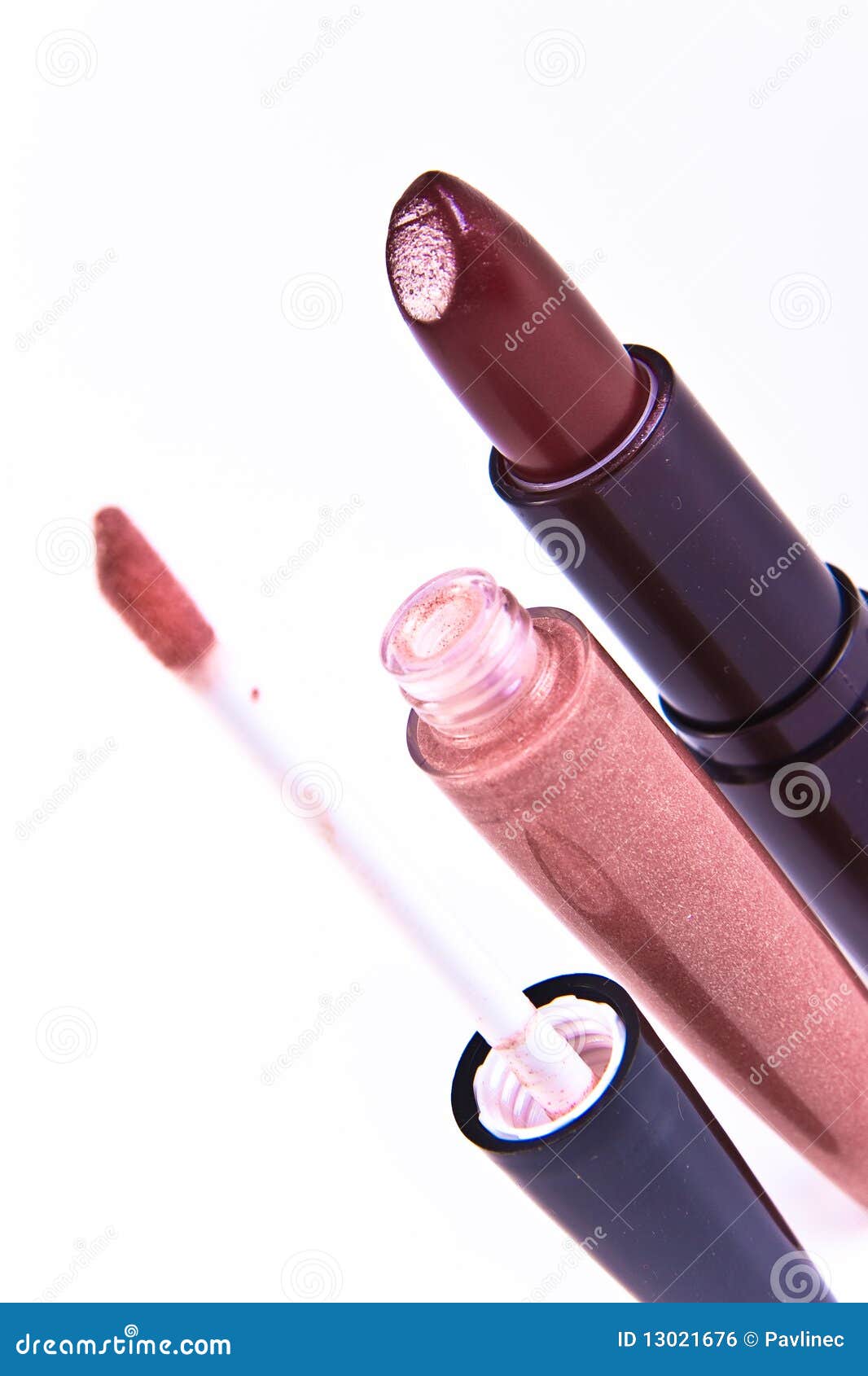 Lipstick with lip gloss stock photo. Image of glamour 13021676