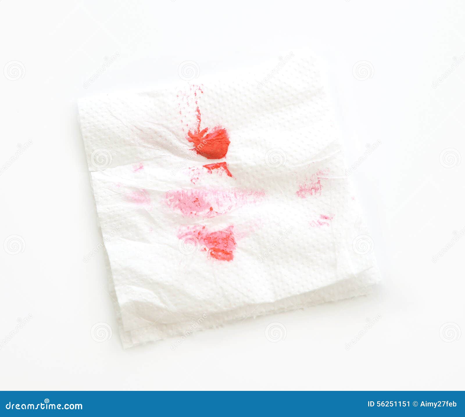 Lipstick Mark on Tissue Paper on White Stock Image Image of tissue