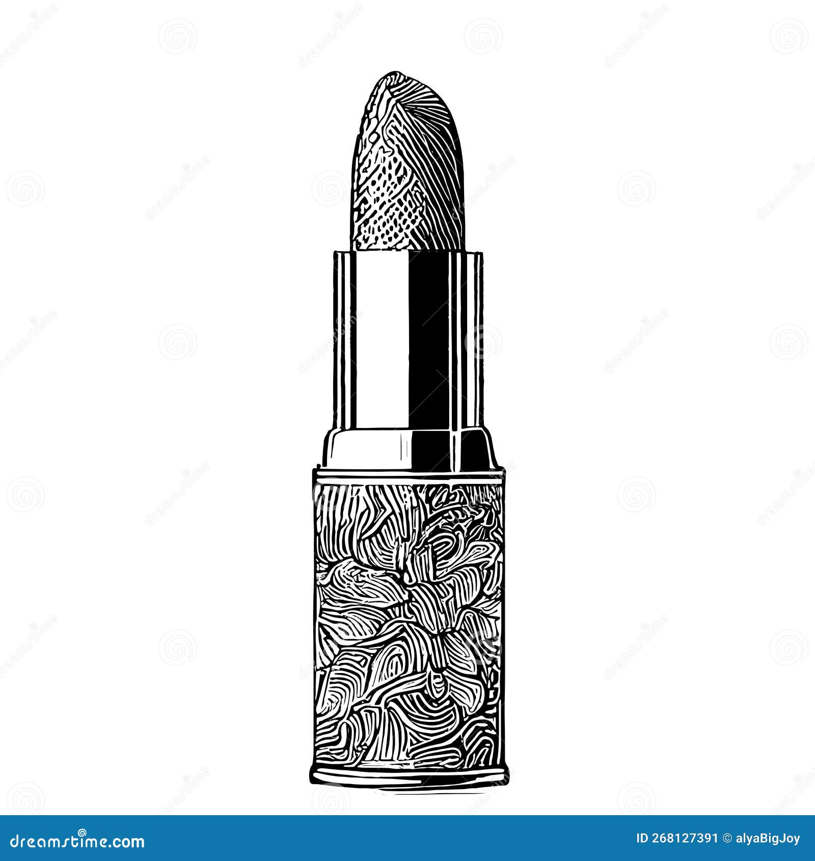 Lipstick Sketch Hand Drawn Sketch in Doodle Style Illustration Stock