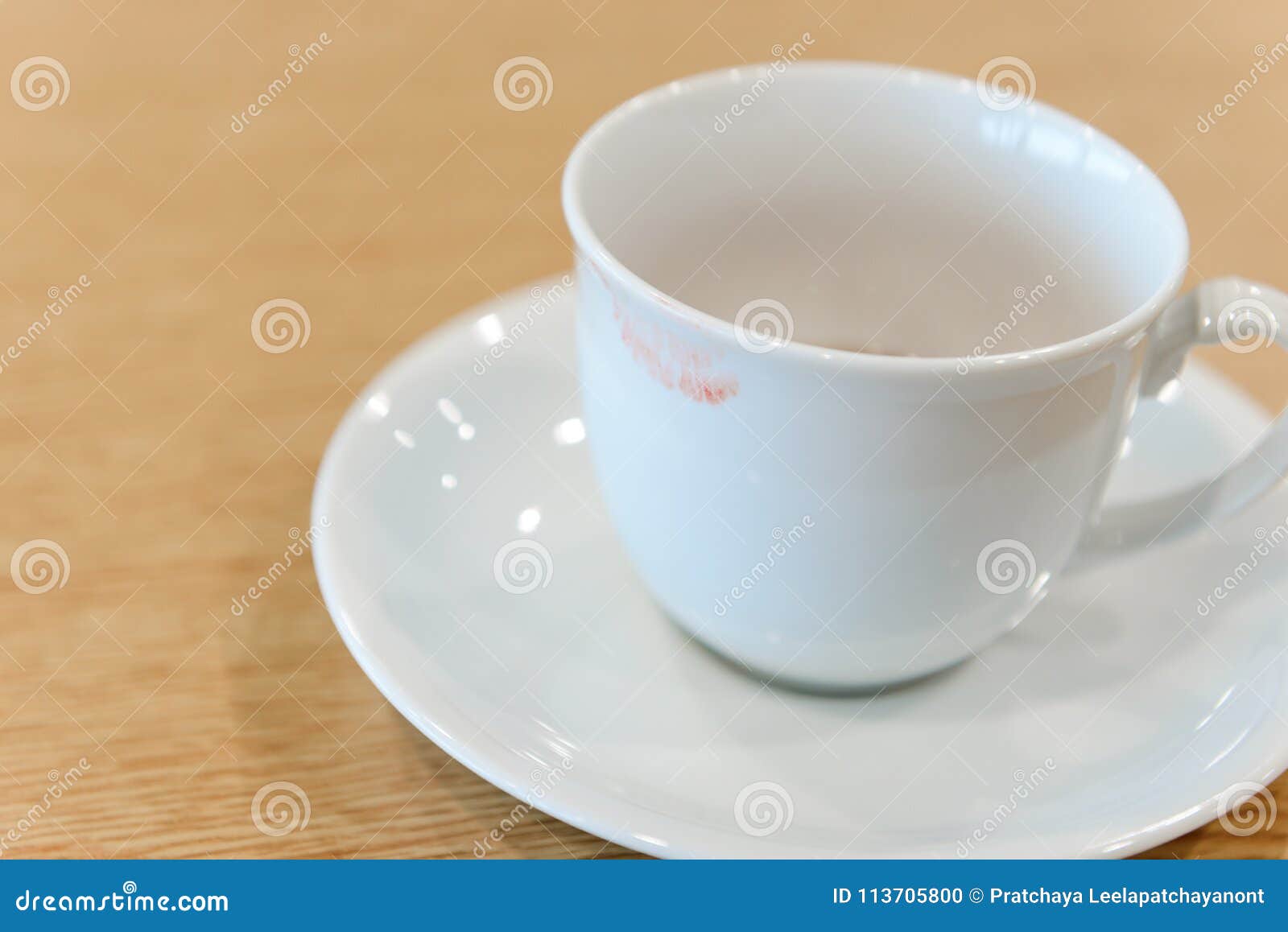 Lipstick Stain from a Woman on Ceramic Coffee Cup Stock Photo Image