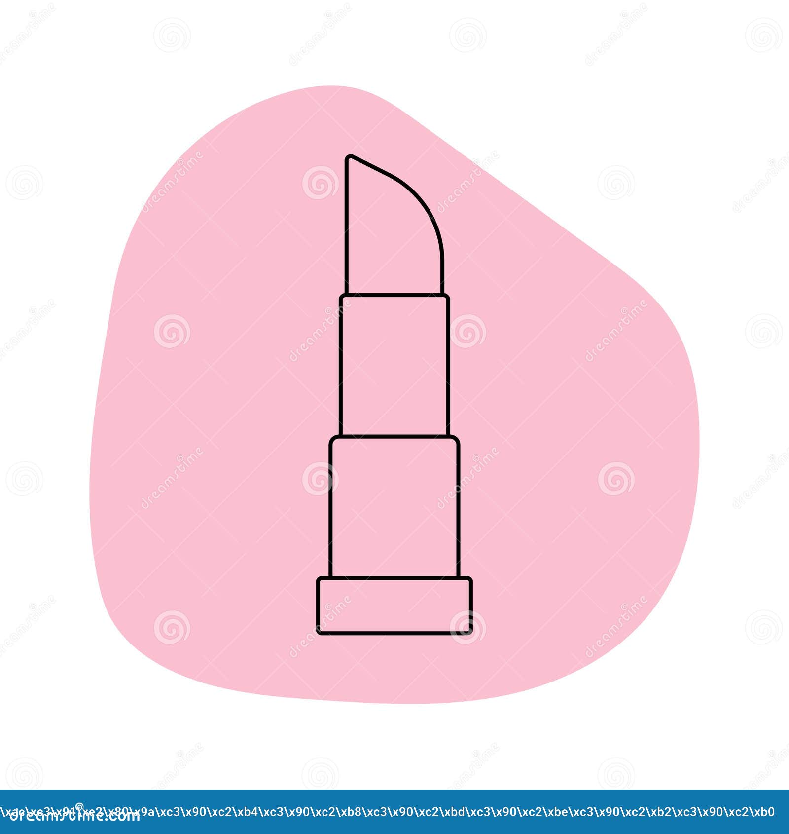 Lipstick in the Style of Line Art with Colored Spots Stock Vector