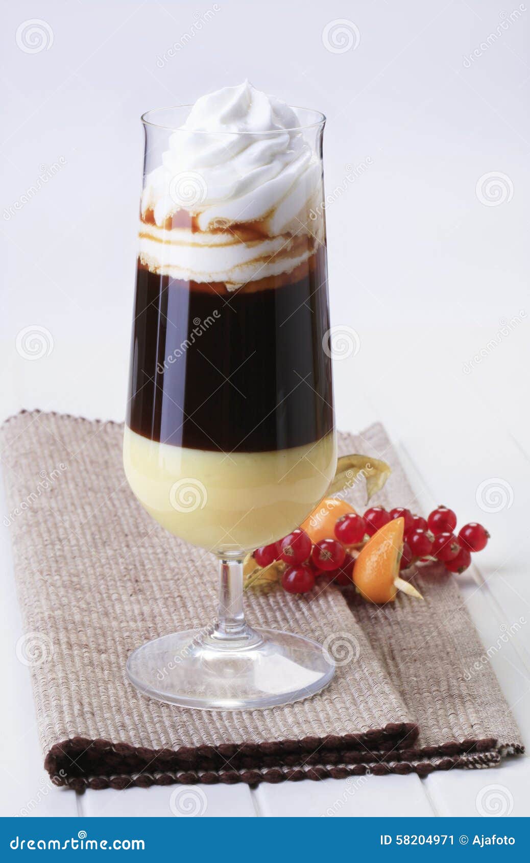 Liqueur coffee stock image. Image of closeup, glass, brown 58204971