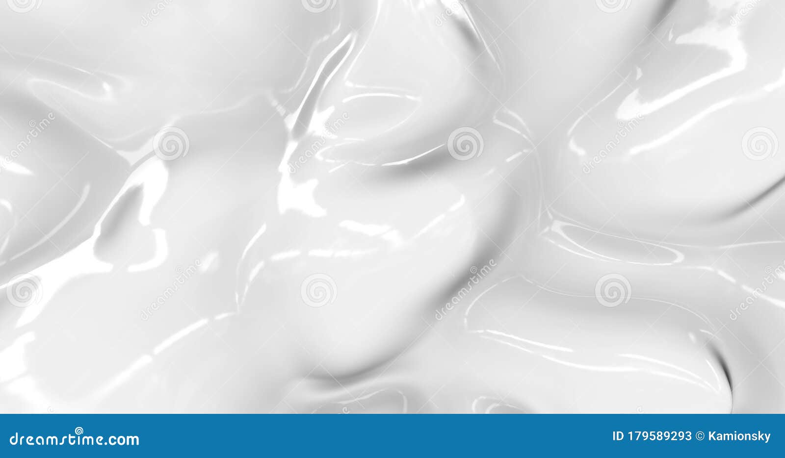 Liquid Abstract White Background. Smooth Glossy Texture 3D Rendering 3D ...