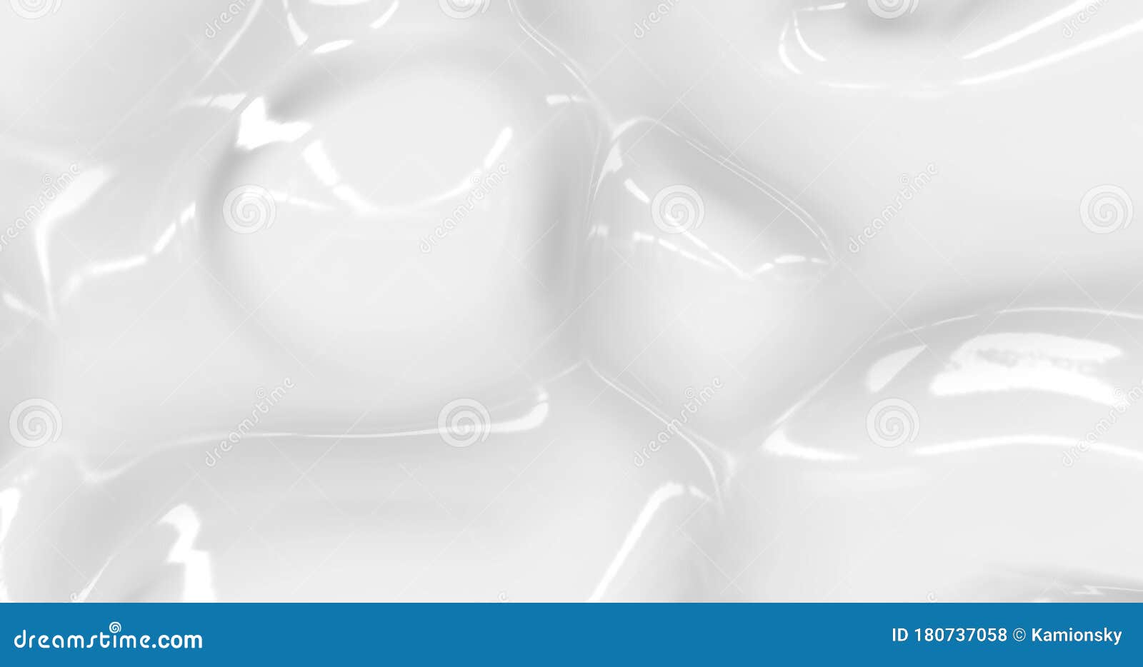 Liquid Abstract White Background. Smooth Glossy Texture 3D Rendering 3D ...