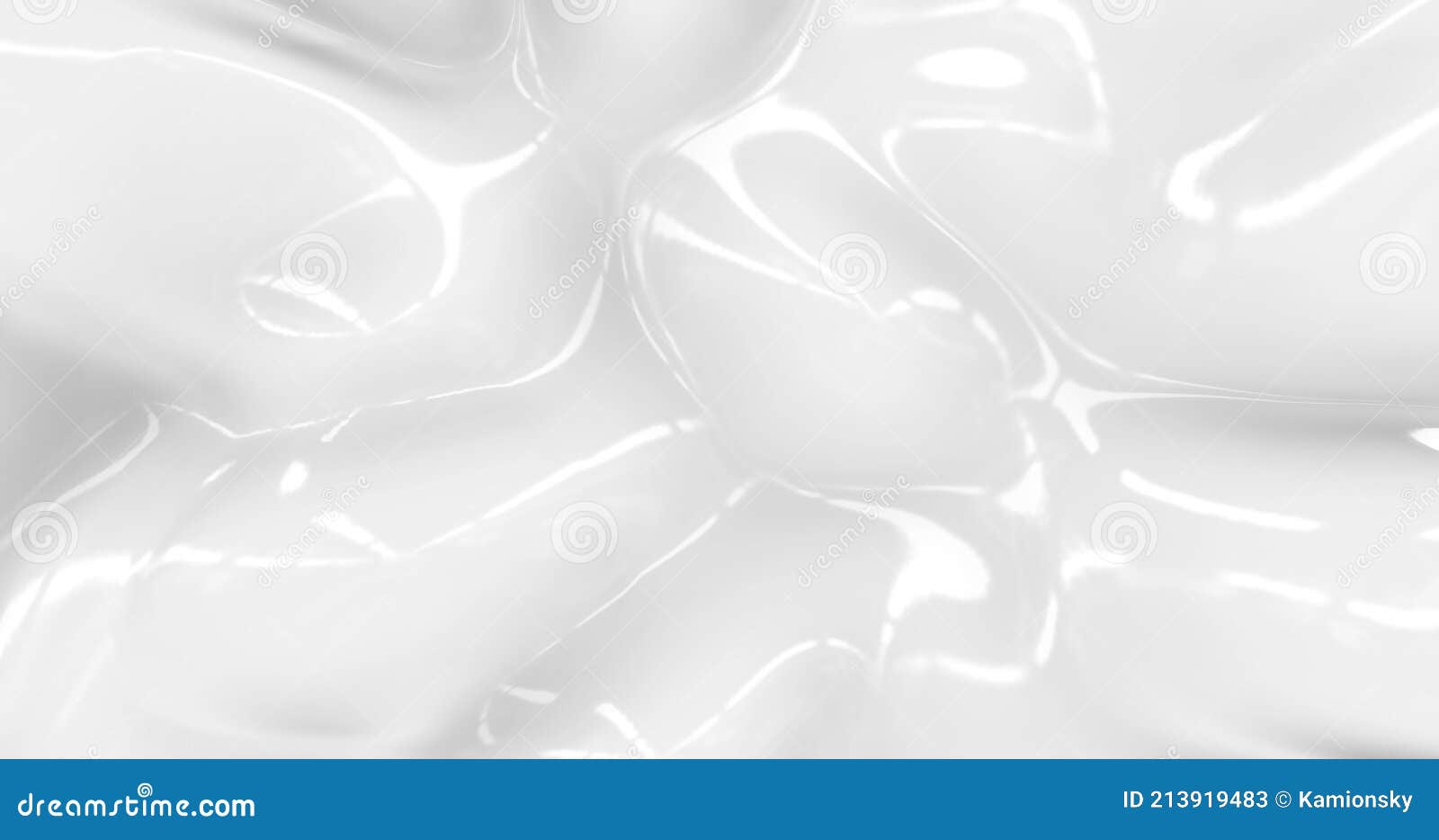 Liquid Abstract White Background. Smooth Glossy Texture 3D Rendering 3D ...