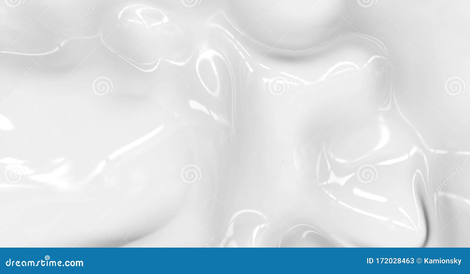 Liquid Abstract White Background. Smooth Glossy Texture 3D Rendering ...