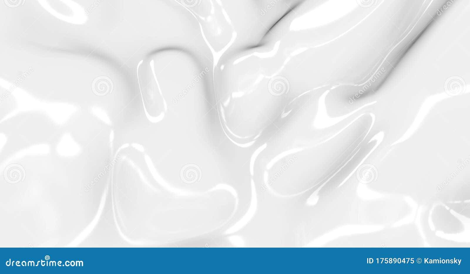 Liquid Abstract White Background. Smooth Glossy Texture 3D Rendering ...