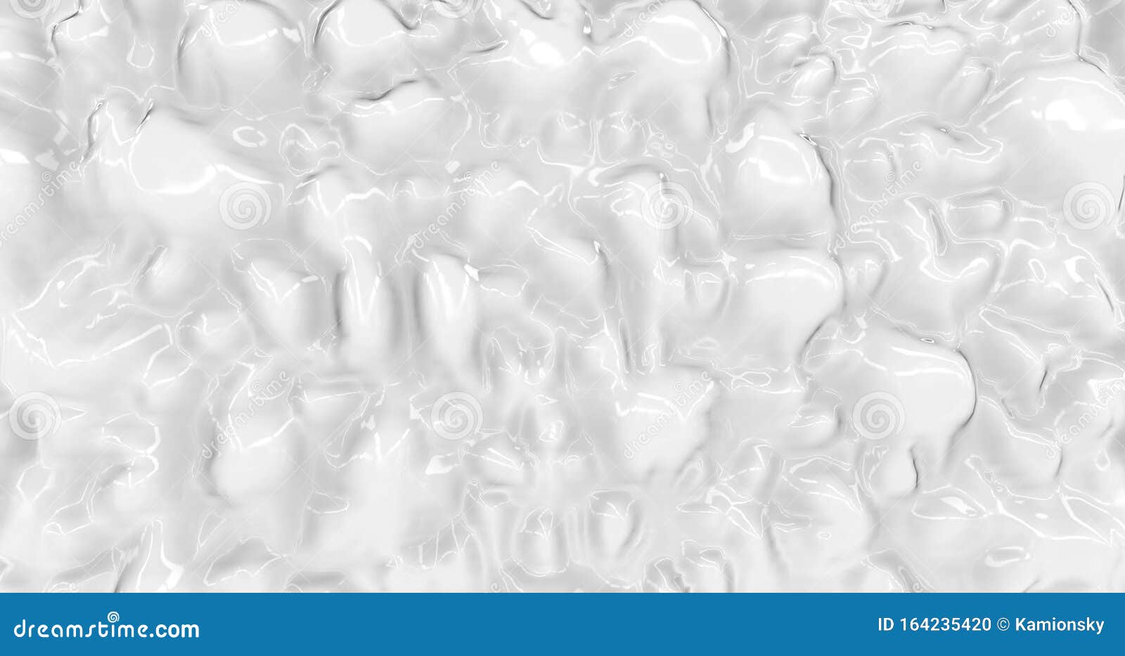 Liquid Abstract White Background. Smooth Glossy Texture 3D Rendering L ...