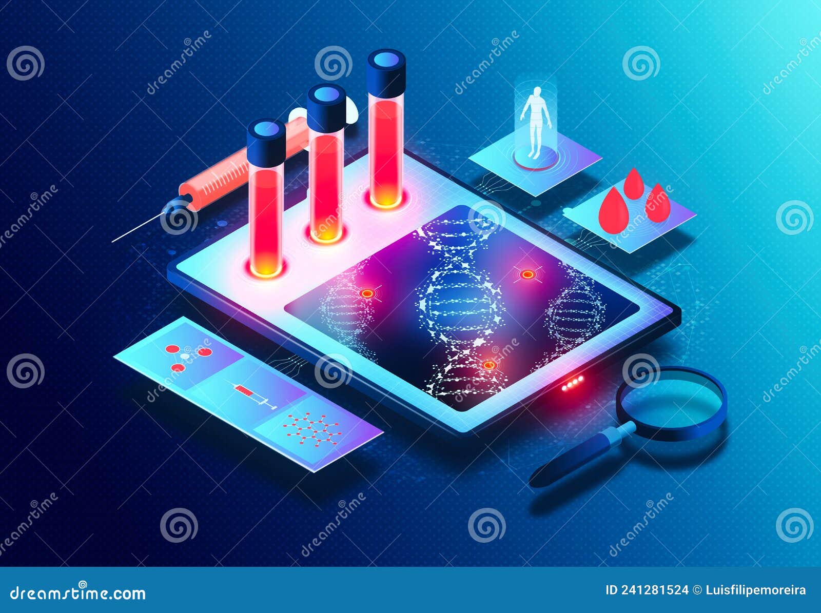 liquid biopsy technology concept - early detection of cancer through circulating dna mutations - 3d 