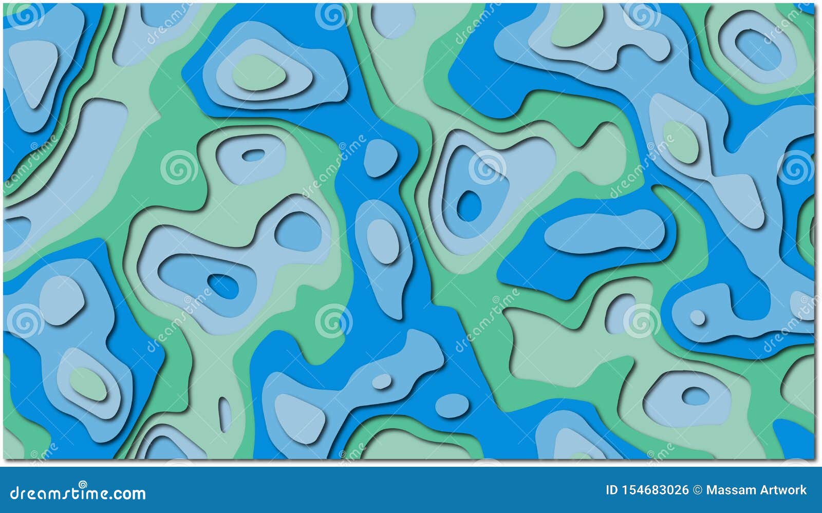 Unique Liquid Paper Cut Style Background Pop Colors Stock Illustration