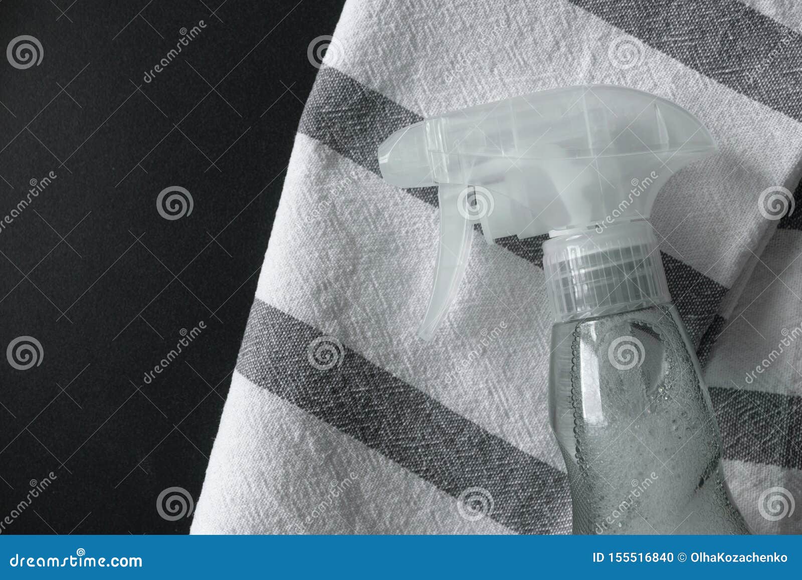 Liquid Cleaner with Spray on Kitchen Towel Stock Photo Image of clean
