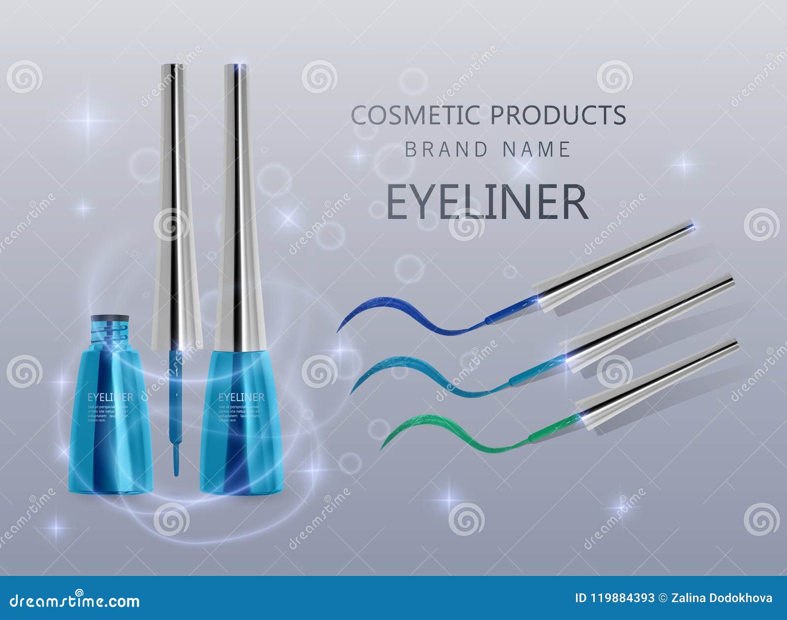 Download Liquid Eyeliner, Set Of Blue Color, Eyeliner Product ...