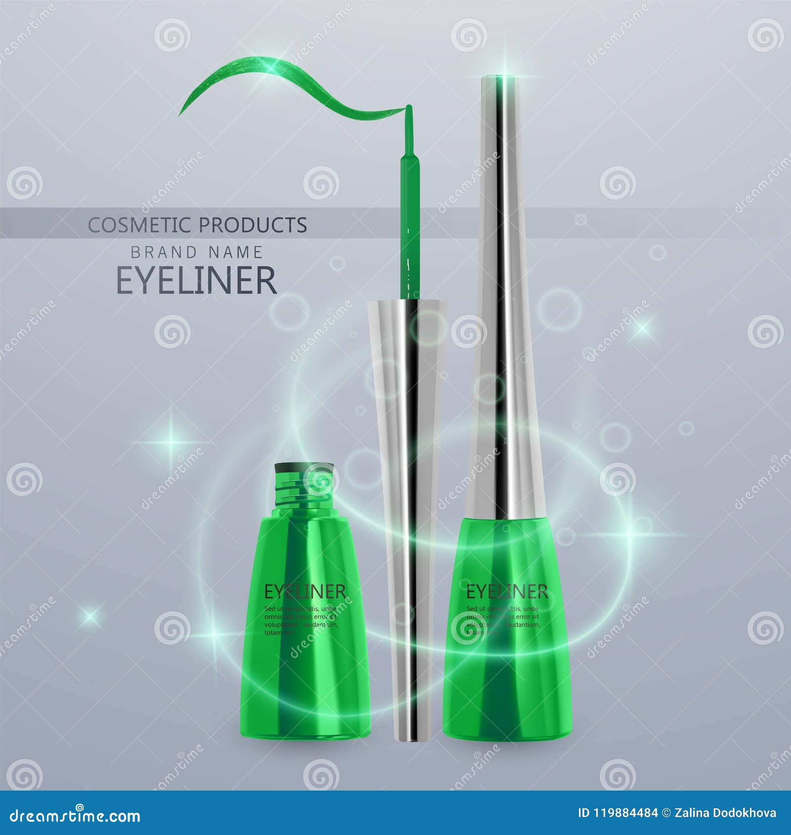 Download Liquid Eyeliner, Set Of Bright Green Color, Eyeliner ...