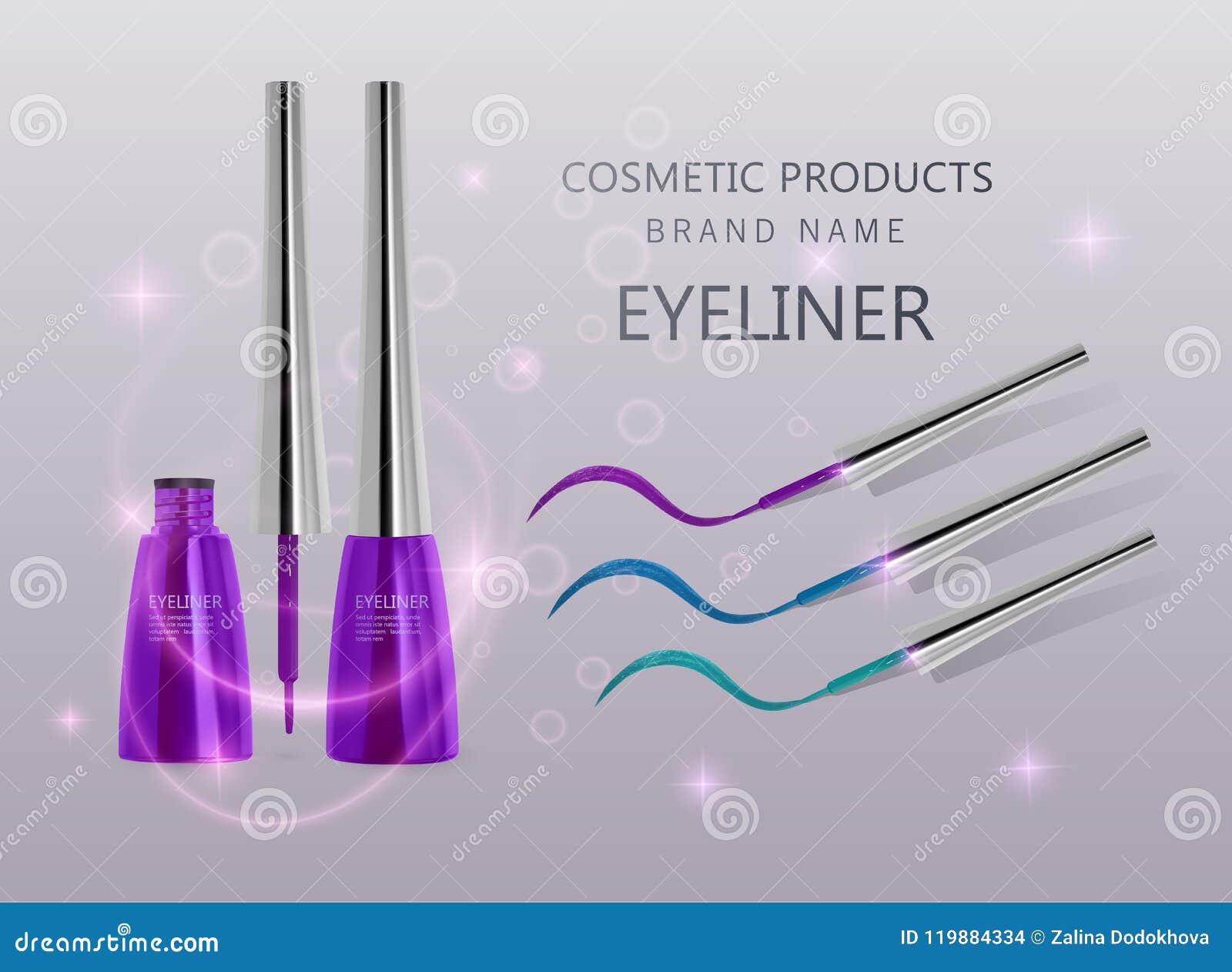 Download Liquid Eyeliner, Set Of Purple Color, Eyeliner Product ...