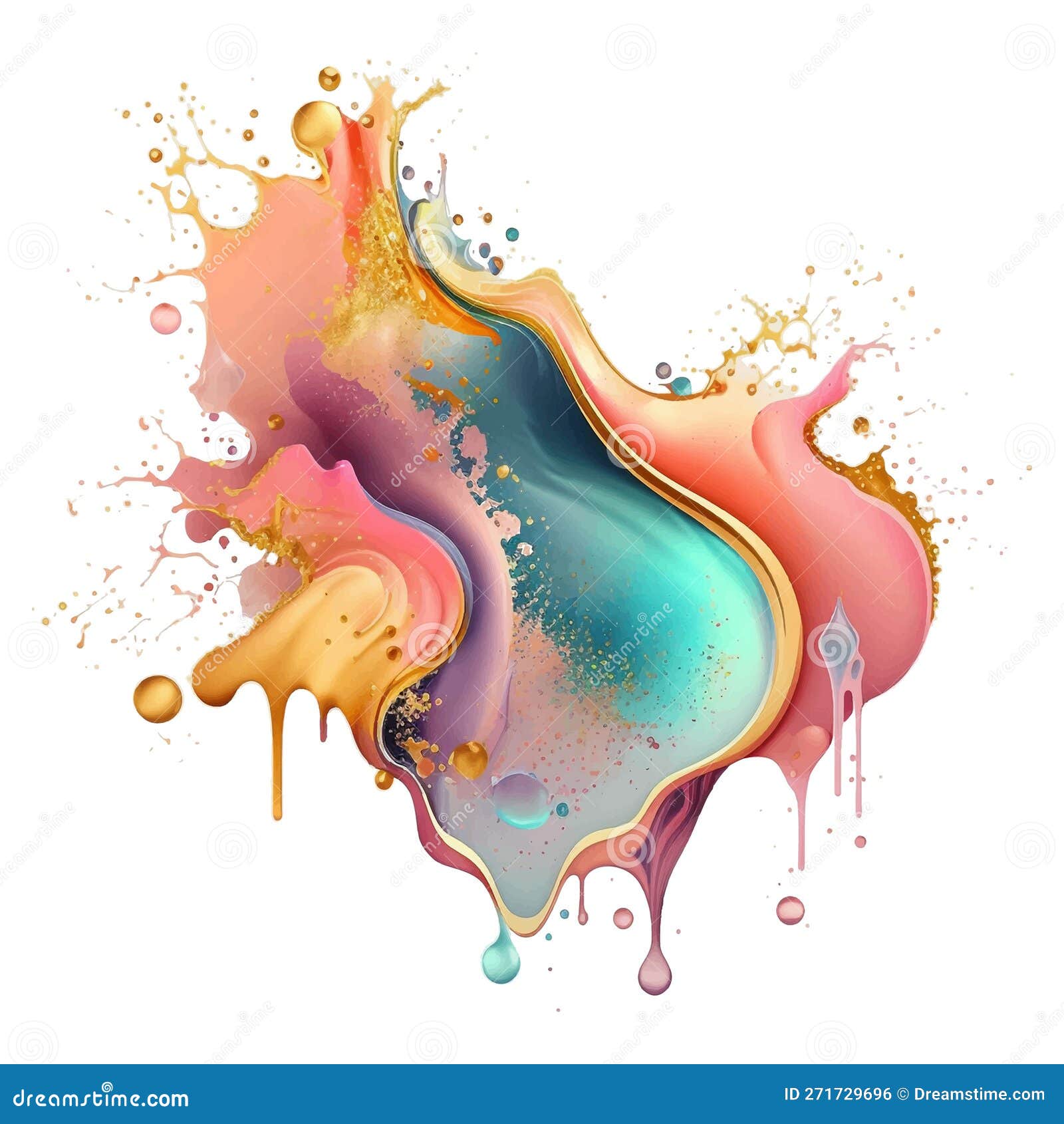 liquid fluid colorful watercolor stain blot splash splatter drop drip. bright abstract artistic  background. decorative