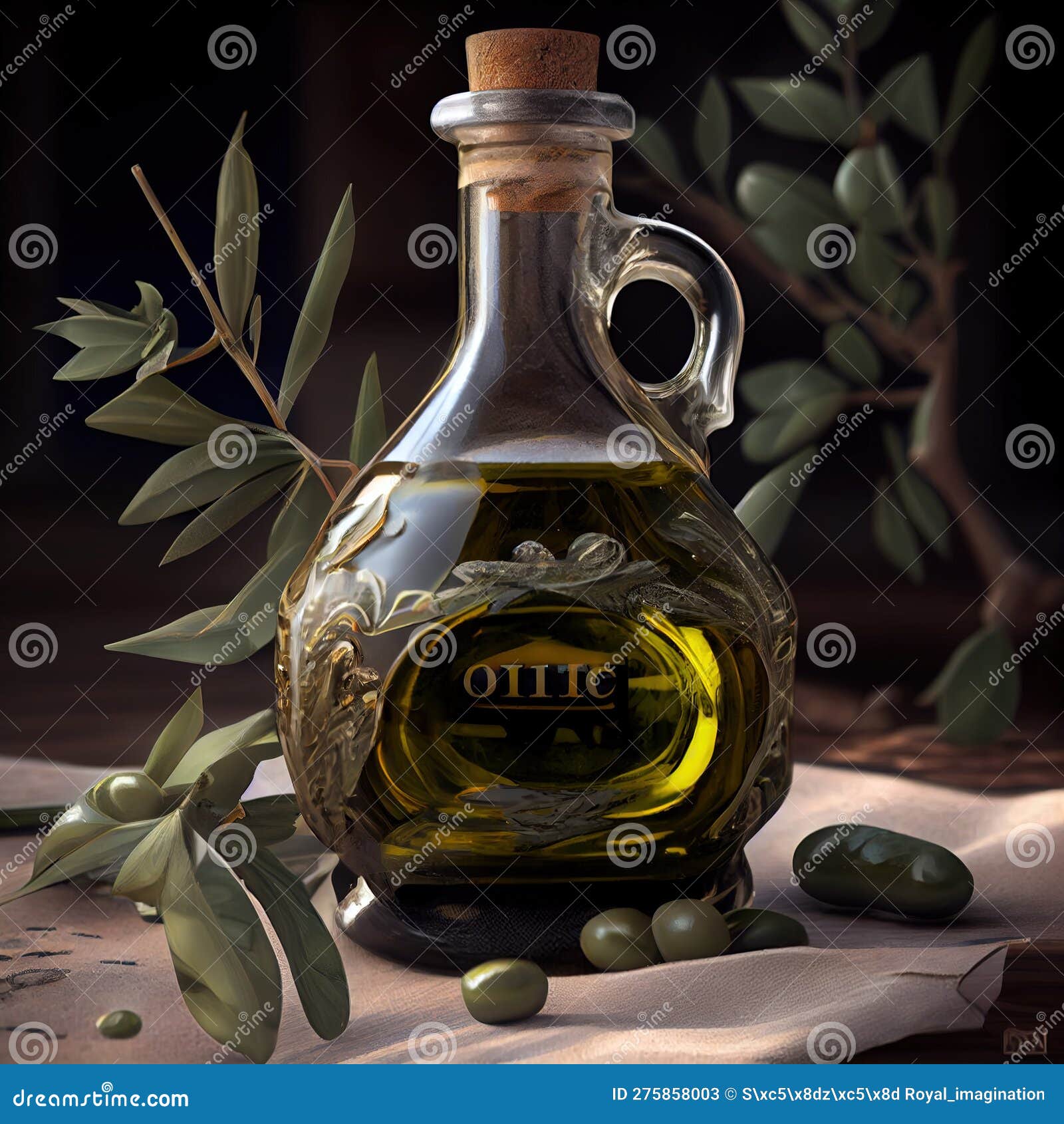 liquid gold glass bottle of the best extra virgin olive oil - generated artificial intelligence - ai