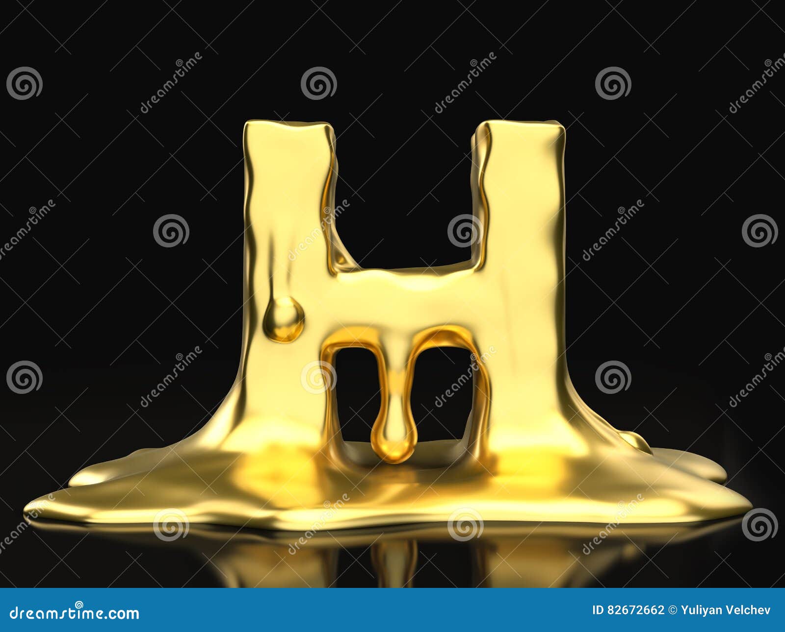 liquid gold letter h stock illustration illustration of design 82672662