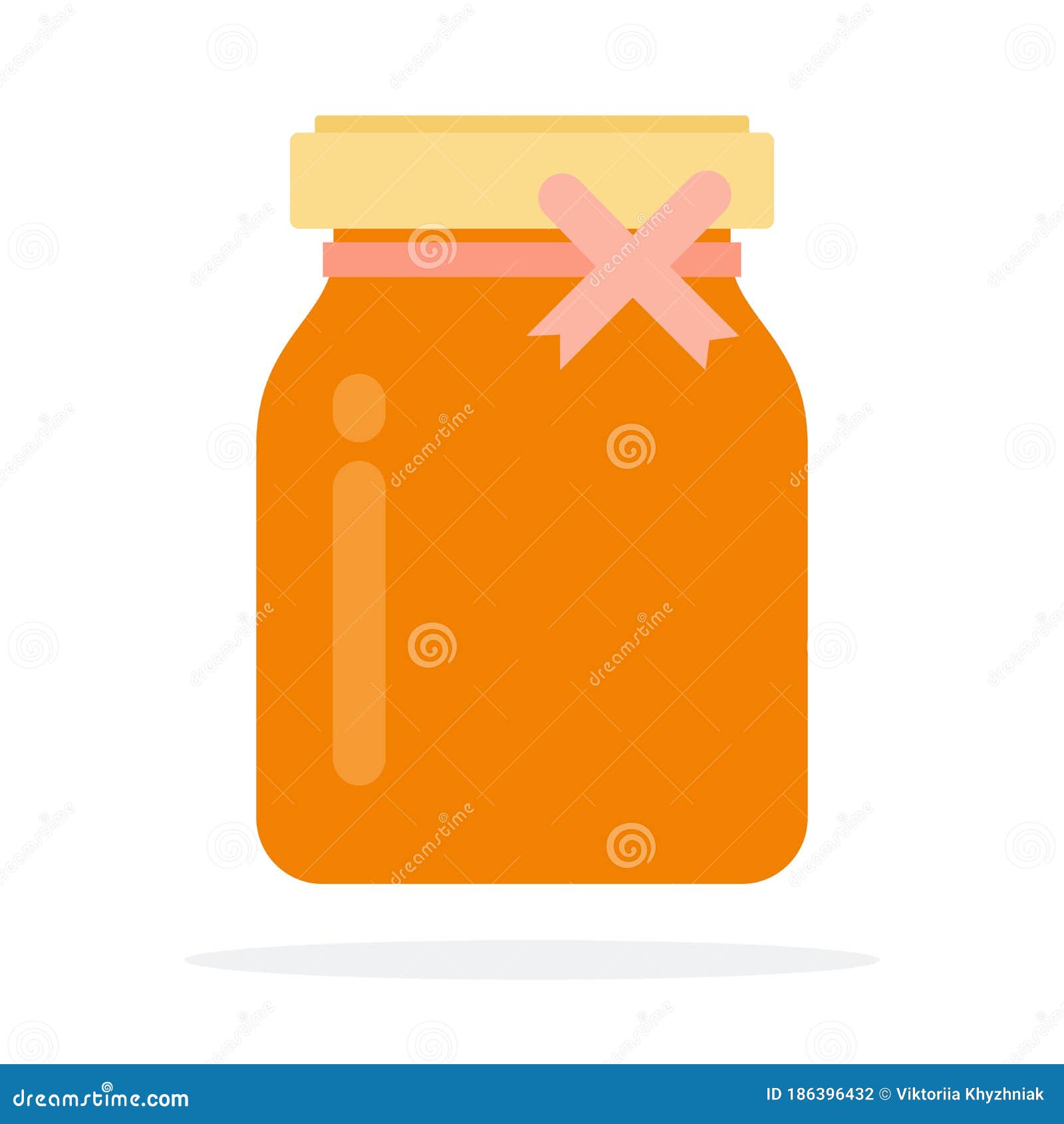 Liquid Honey in a Jar Flat Isolated Stock Vector Illustration of