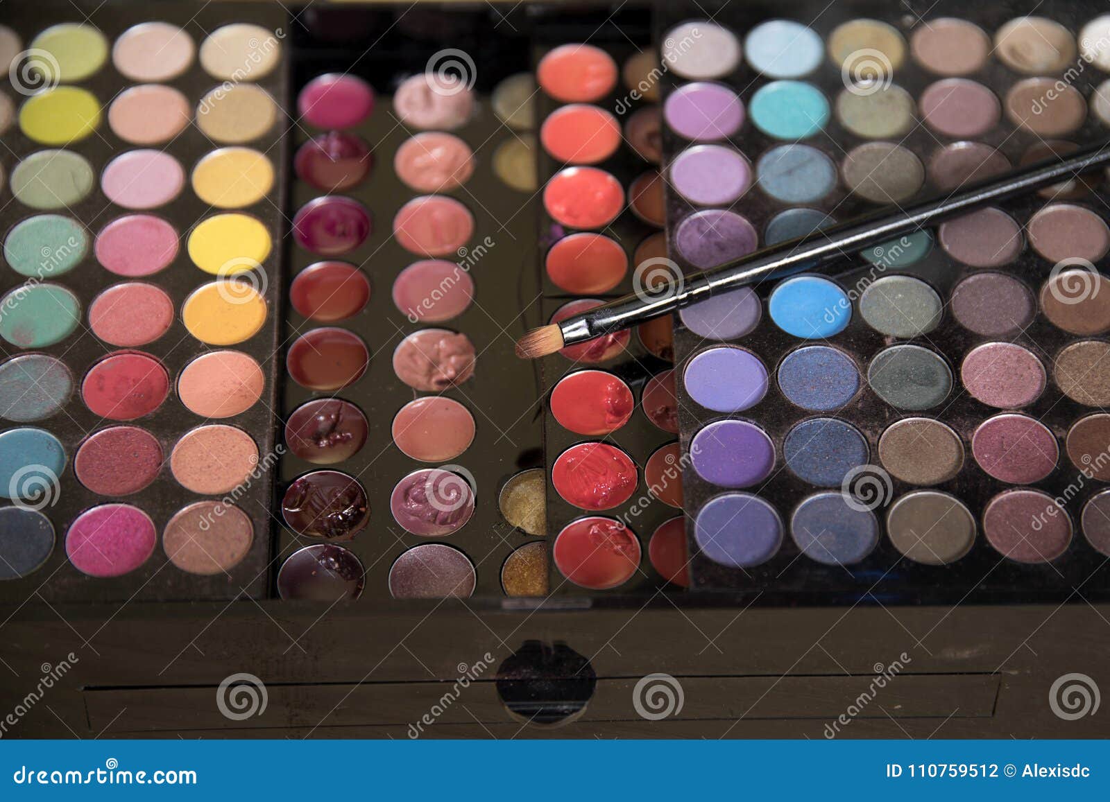 Liquid Lipstick Kit and Makeup Palette with Brush Stock Photo Image