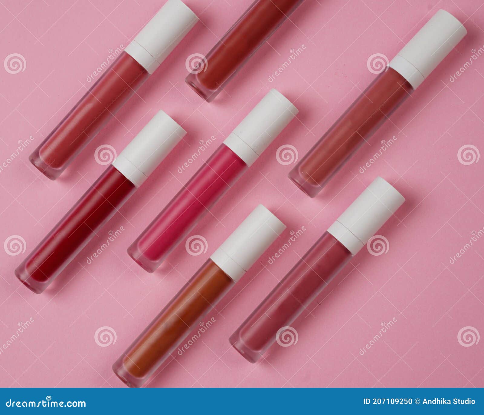 Download Liquid Lipstick Lip Gloss In Elegant Glass Bottle With White Lid Trendy Colors Of The Season Stock Photo Image Of Texture Cosmetic 207109250