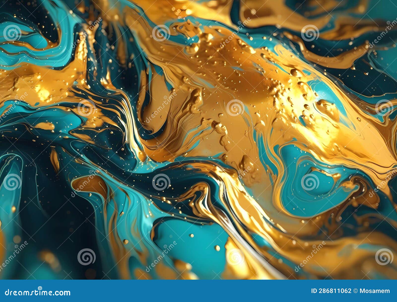 Liquid Marble and Gold, Flowing, Abstract, Smooth, Lighting Wallpaper
