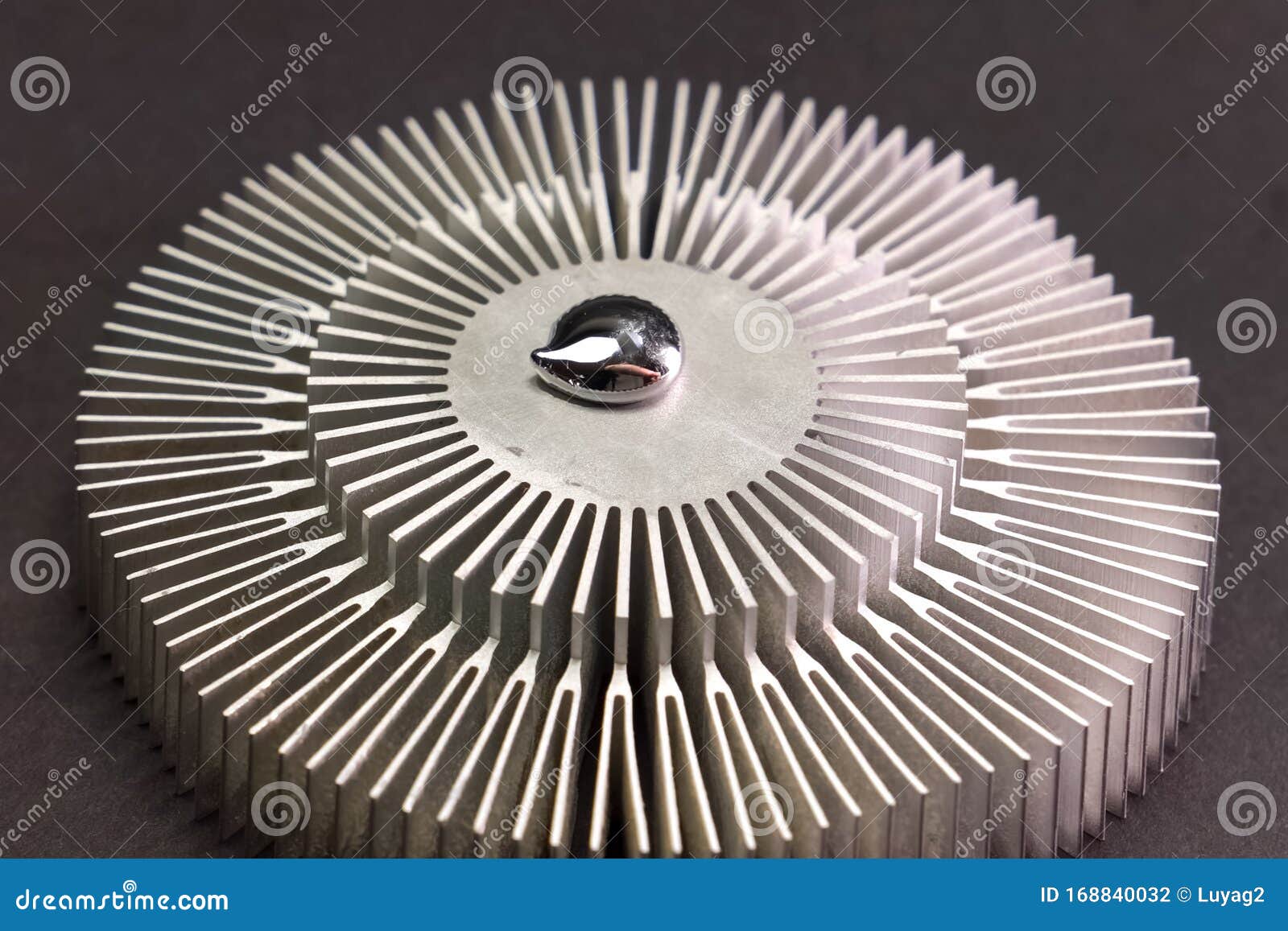 Liquid Metal on Aluminum Processor Cooling Radiator Stock Photo Image