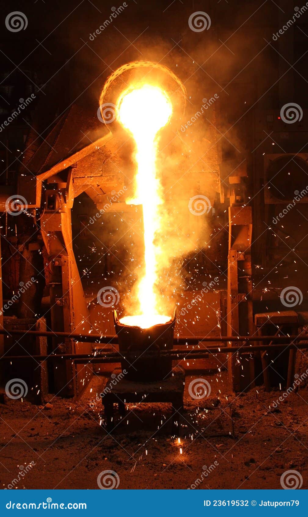 Liquid Metal from Casting Ladle Stock Photo Image of melting, drop