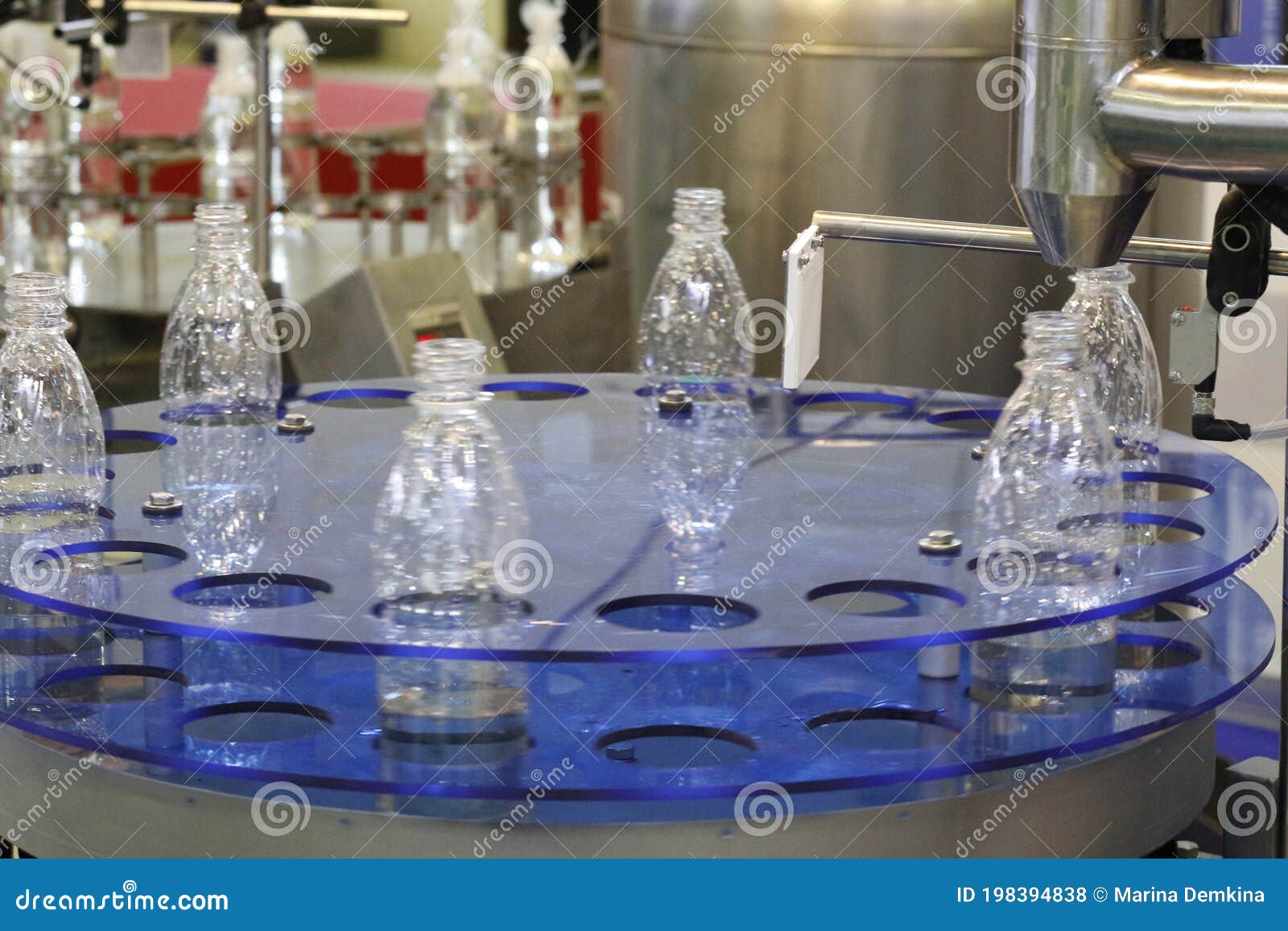 Liquid Nitrogen Supply System For Plastic Bottles Stock Photography