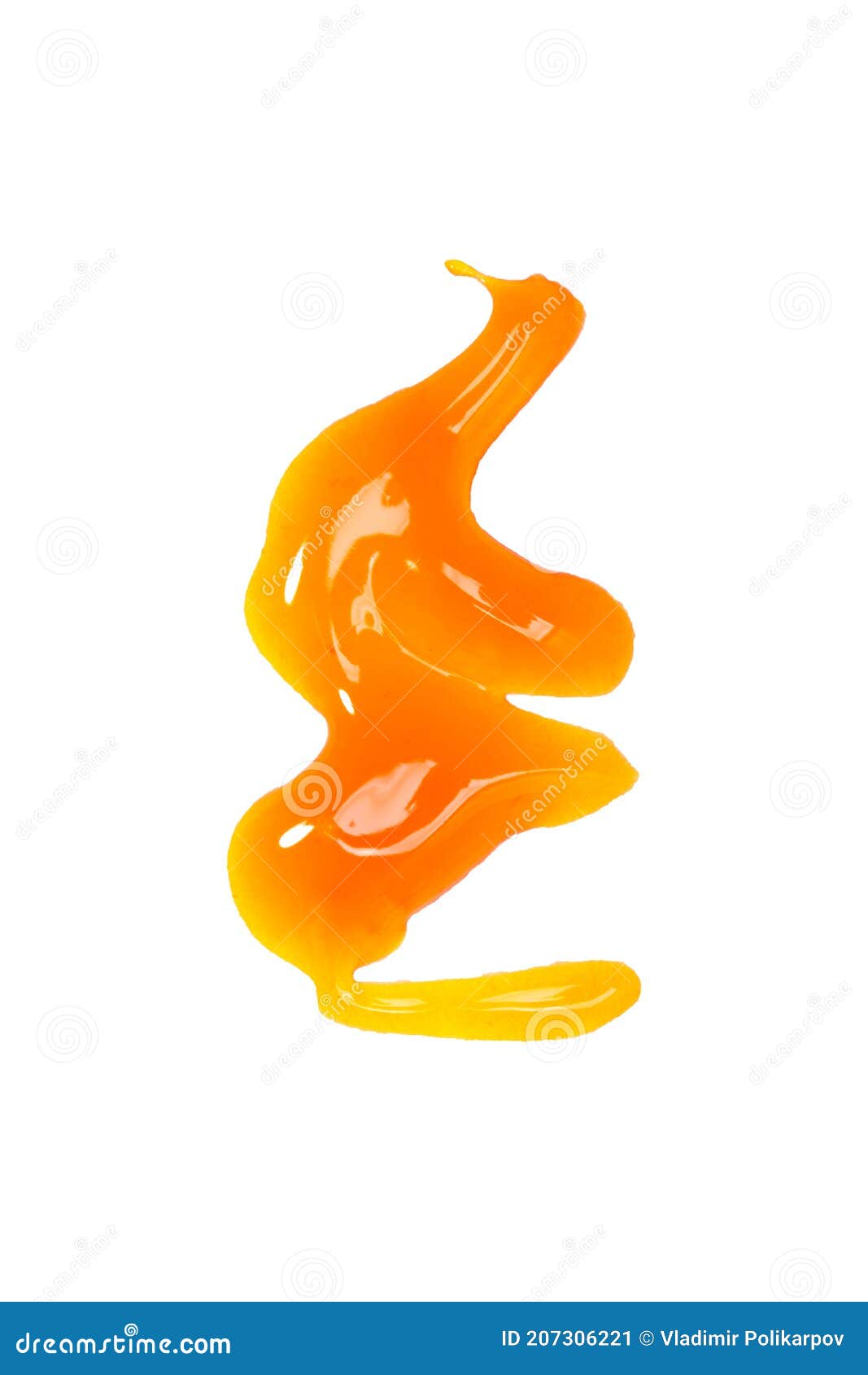 Liquid Orange Jelly Isolated on White Background Stock Image Image of