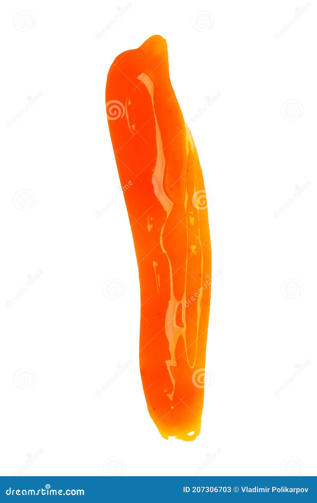 Liquid Orange Jelly Isolated on White Background Stock Image Image of