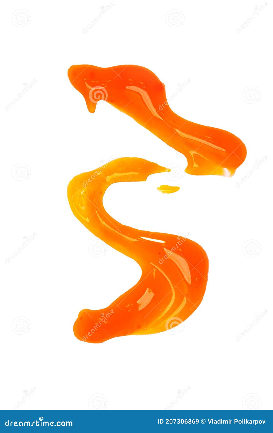 Liquid Orange Jelly Isolated on White Background Stock Image Image of