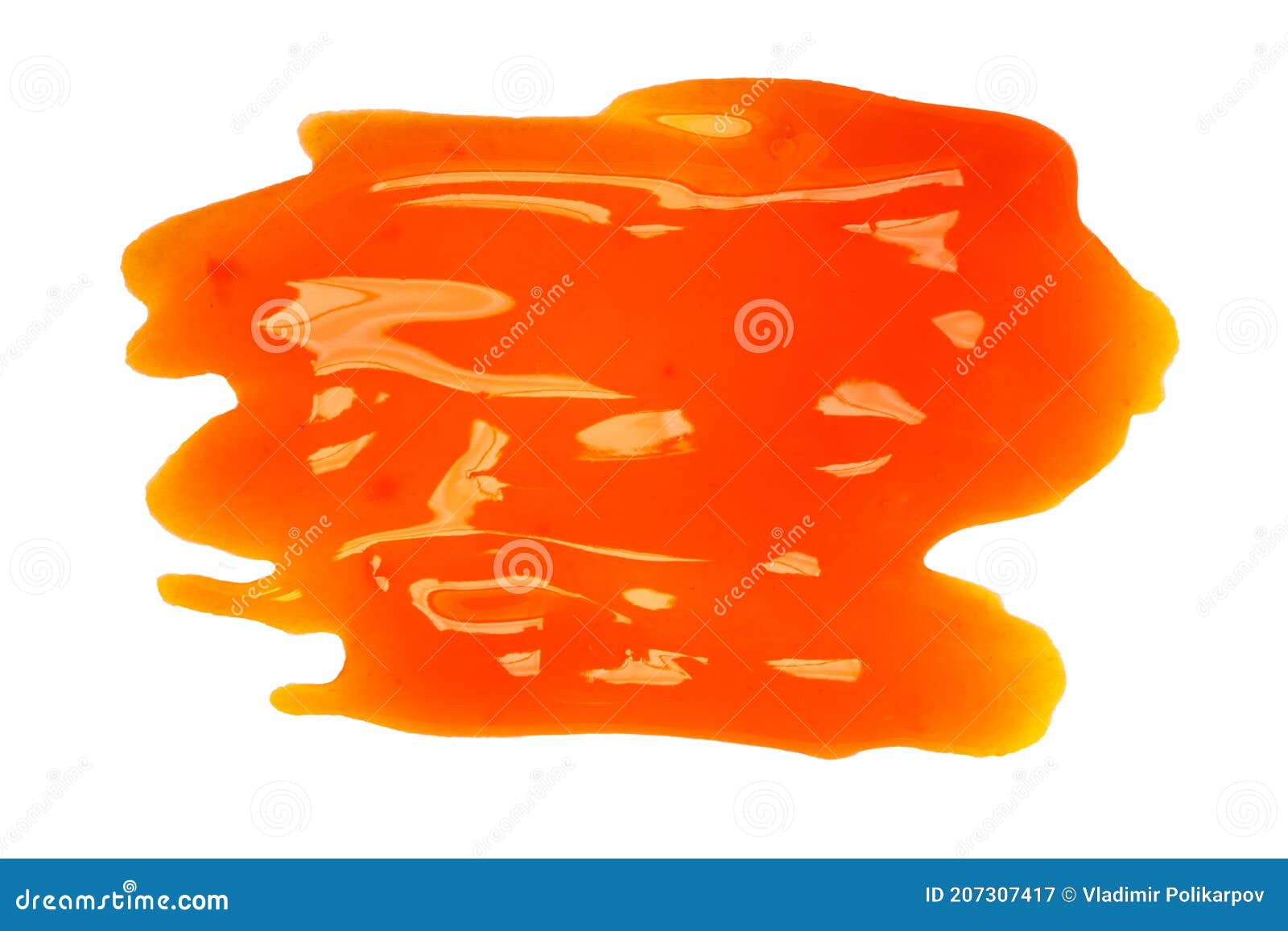 Liquid Orange Jelly Isolated on White Background Stock Image Image of