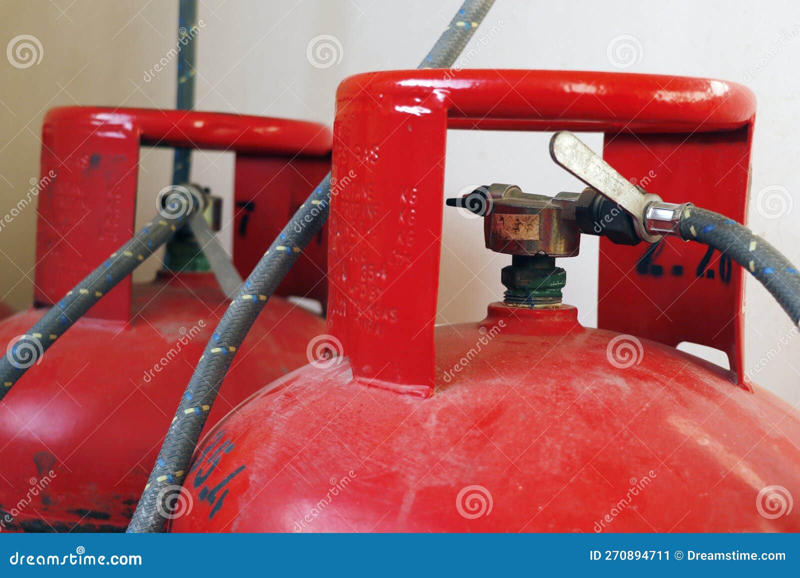 Liquid Petroleum Gas (LPG) Cylinders Stored in a Chamber Stock Image