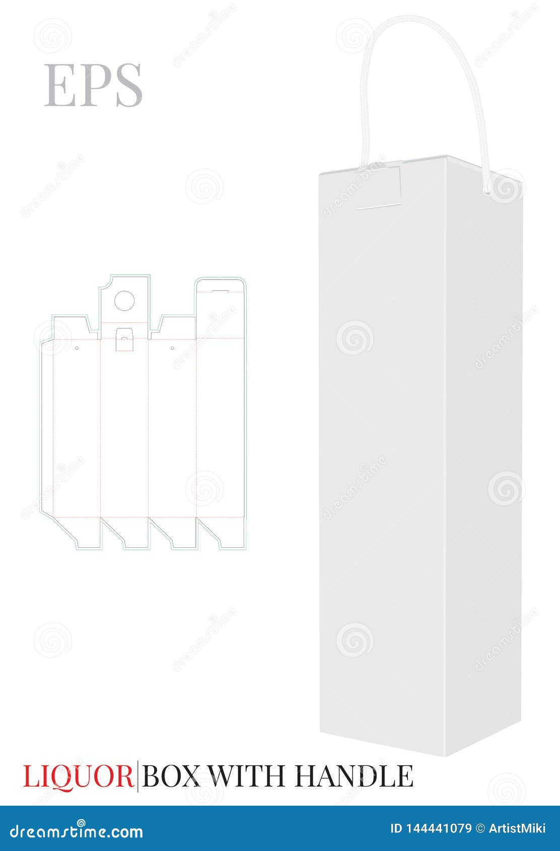 Liquor Box Template, Vector with Die Cut / Laser Cut Layers. Wine