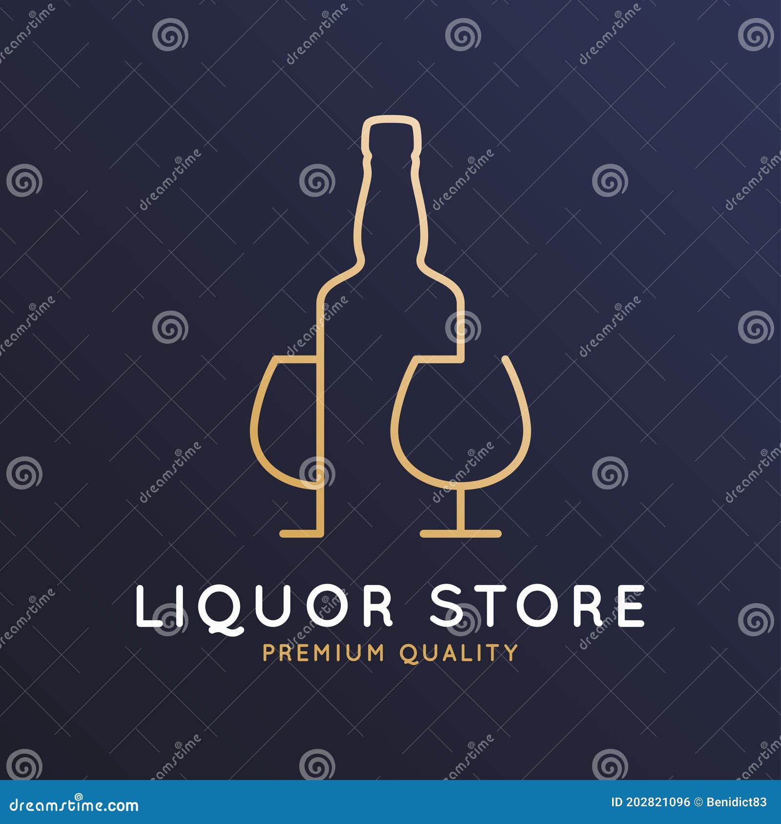 liquor store logo. bottle whiskey, rum or brandy